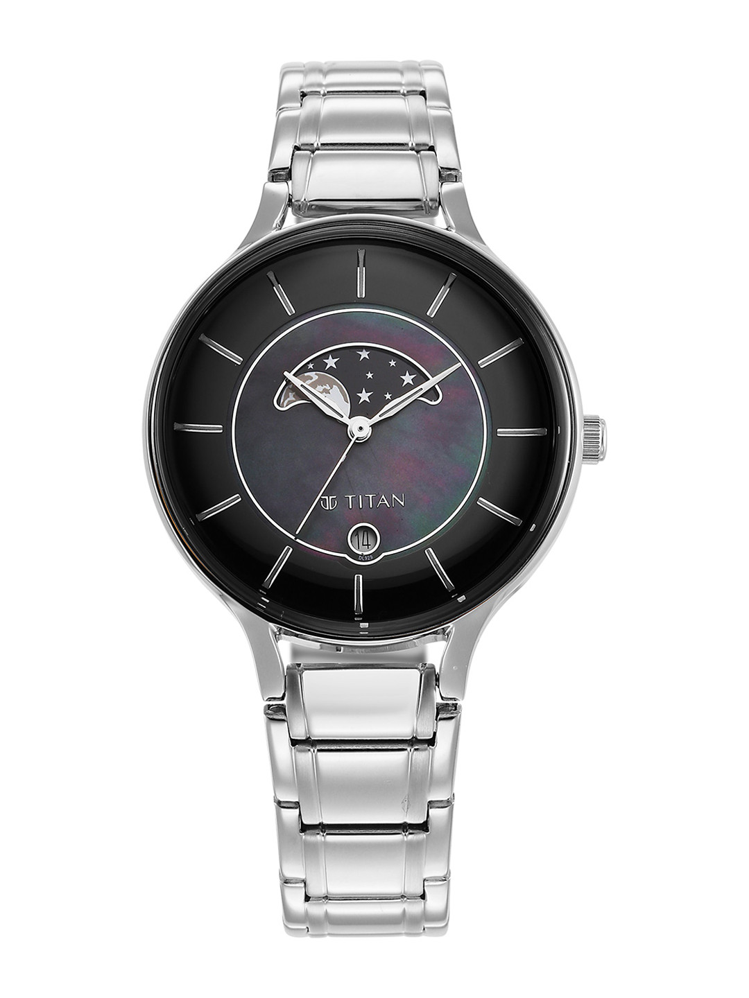 Titan Women Dial & Stainless Steel Bracelet Style Straps Analogue Watch 2674SM01