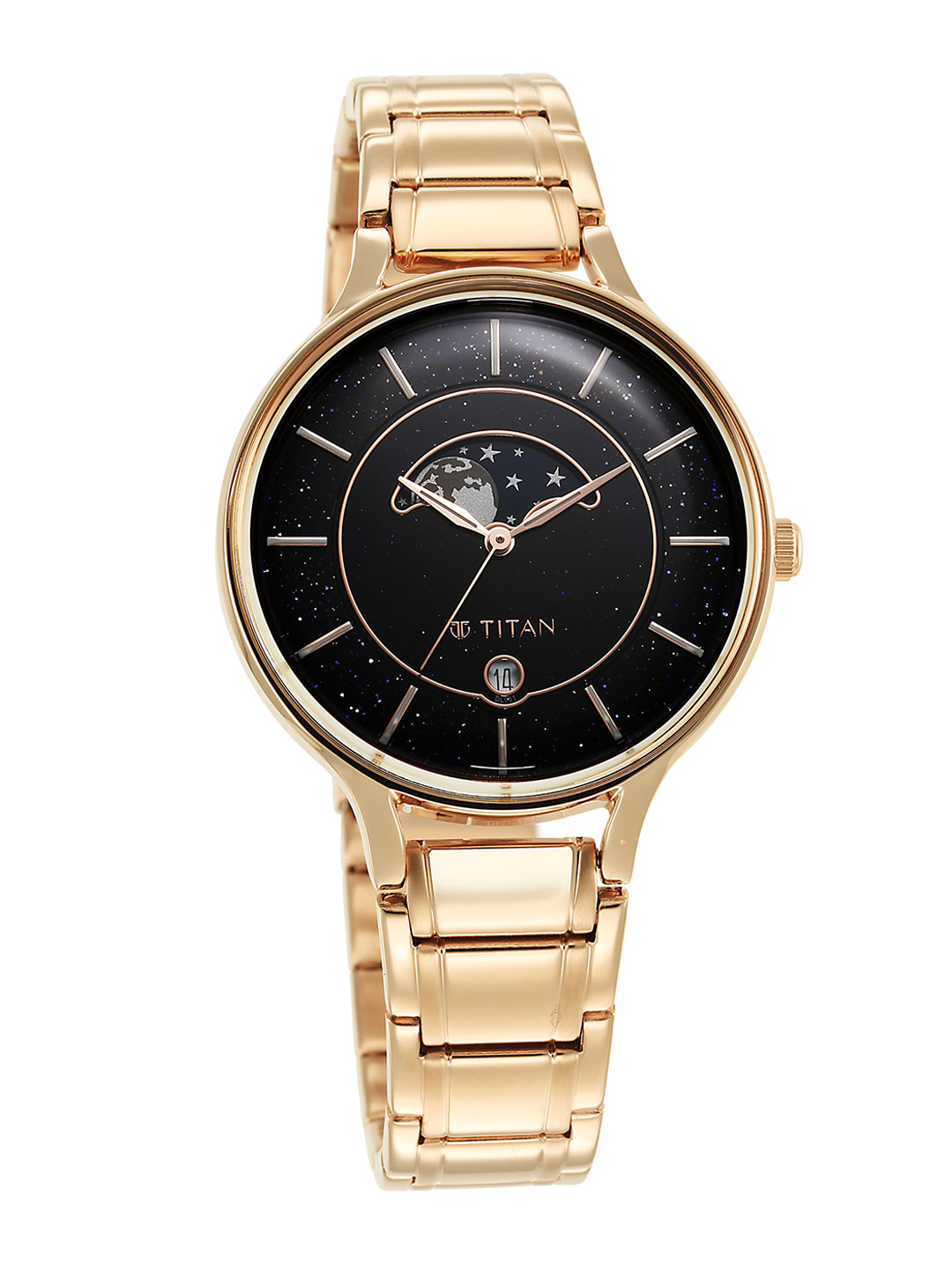 Titan Women Dial & Stainless Steel Bracelet Style Straps Analogue Watch 2674WM01