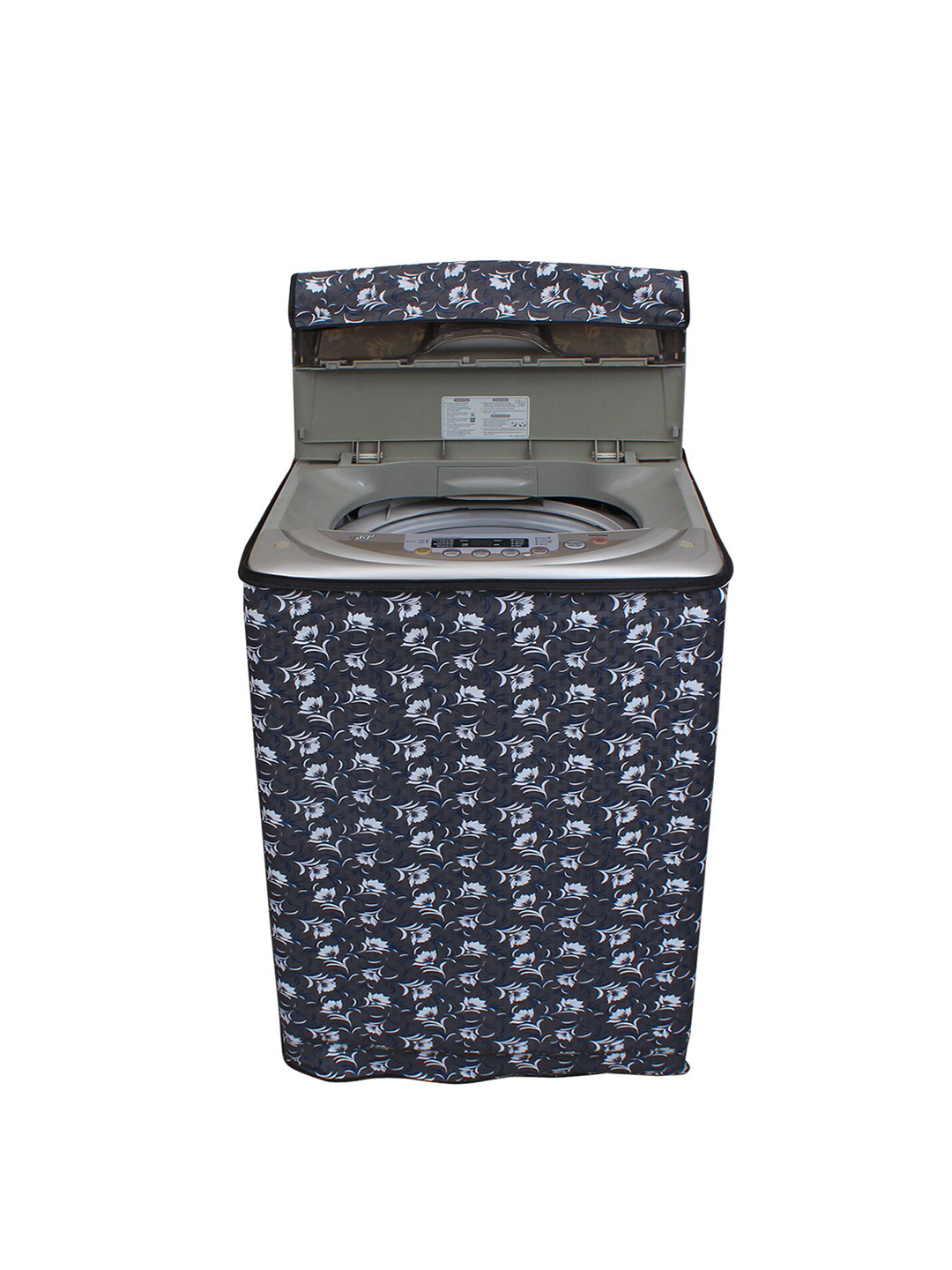DREAM CARE Grey & White Printed Top Load Fully Automatic Washing Machine Cover