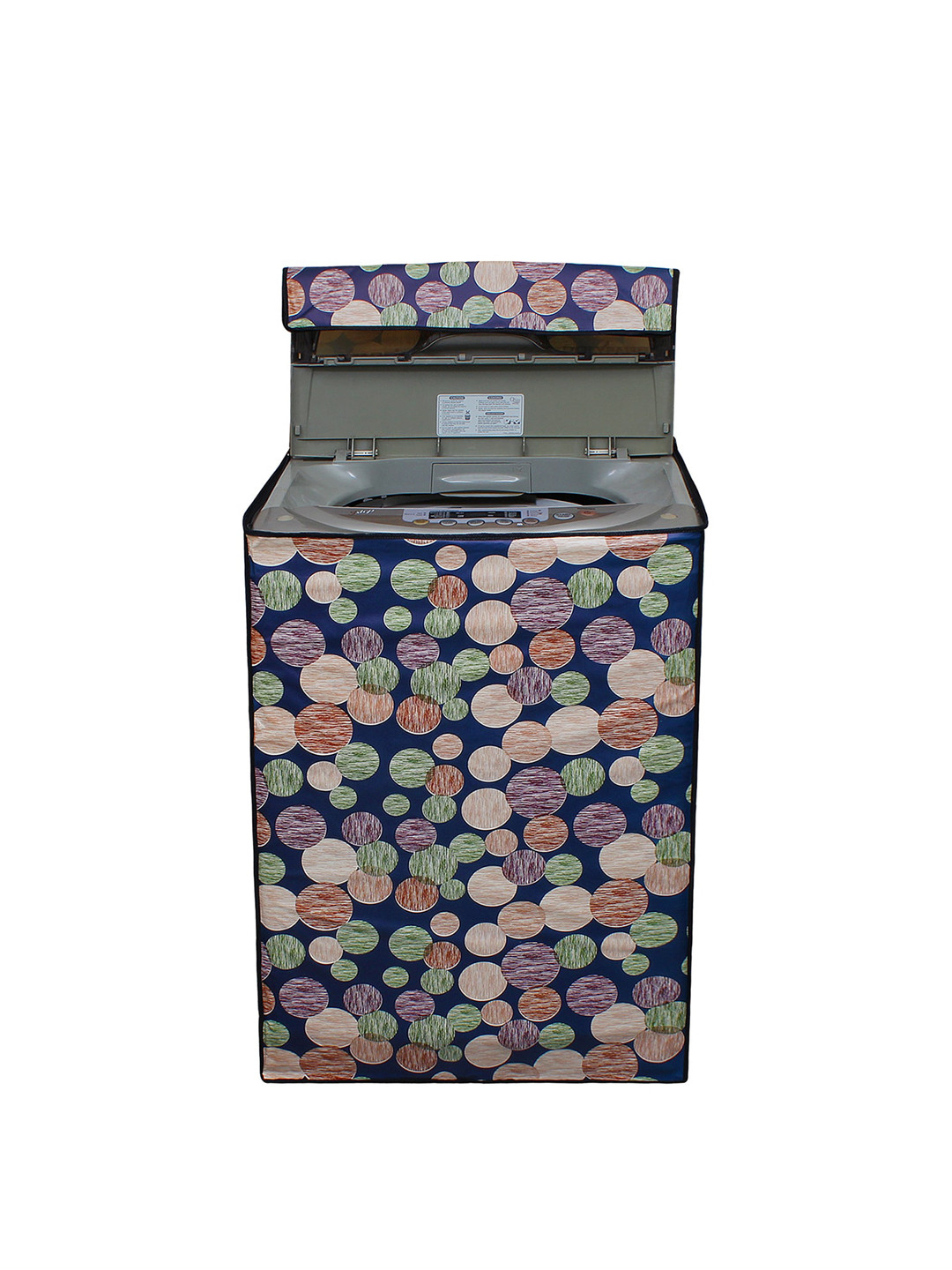 DREAM CARE Blue & Red Printed PVC Top Load Fully Automatic Washing Machine Cover