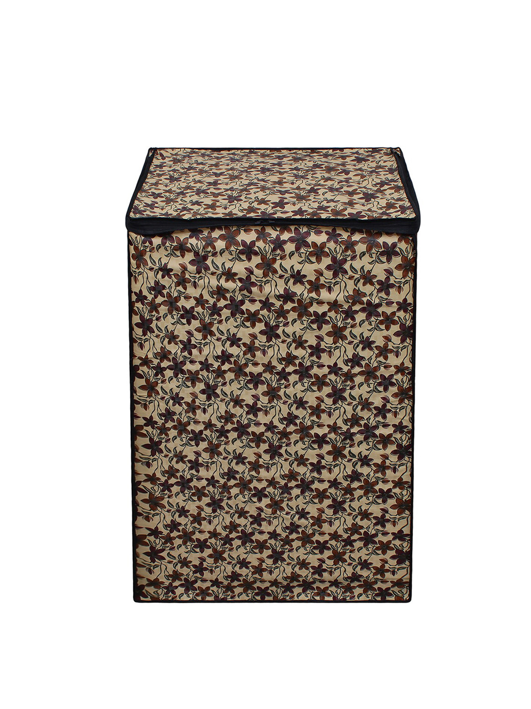 DREAM CARE  Cream & Brown Printed Top Load Washing Machine Cover