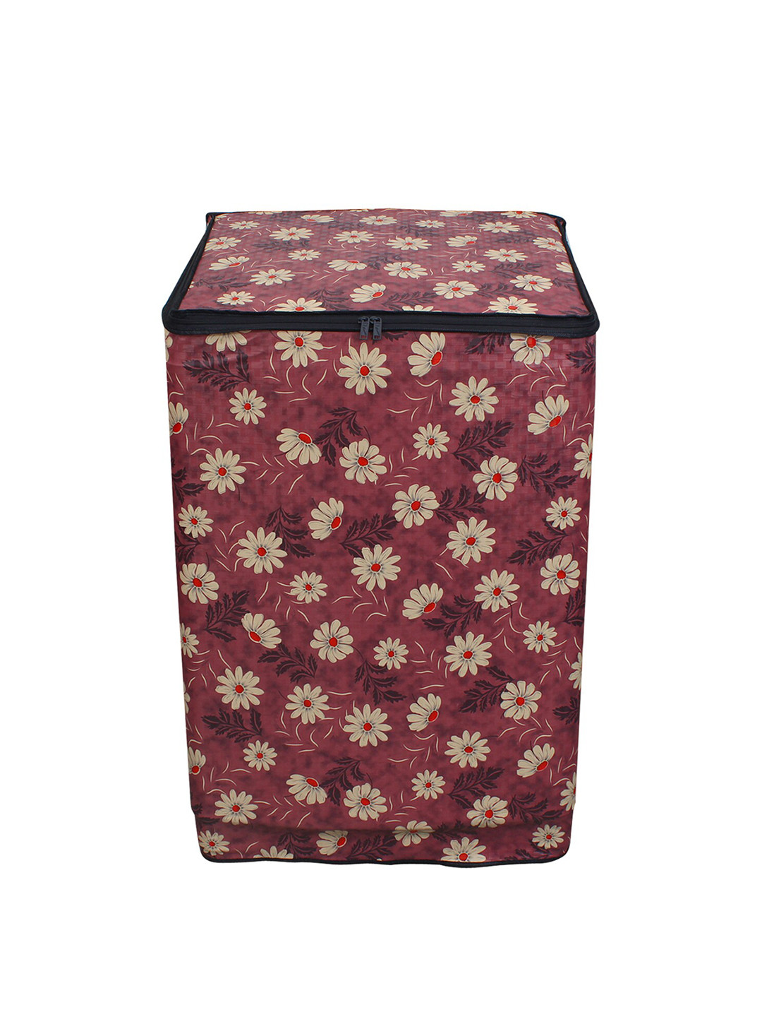 DREAM CARE  Maroon & Yellow Printed Top Load Washing Machine Cover