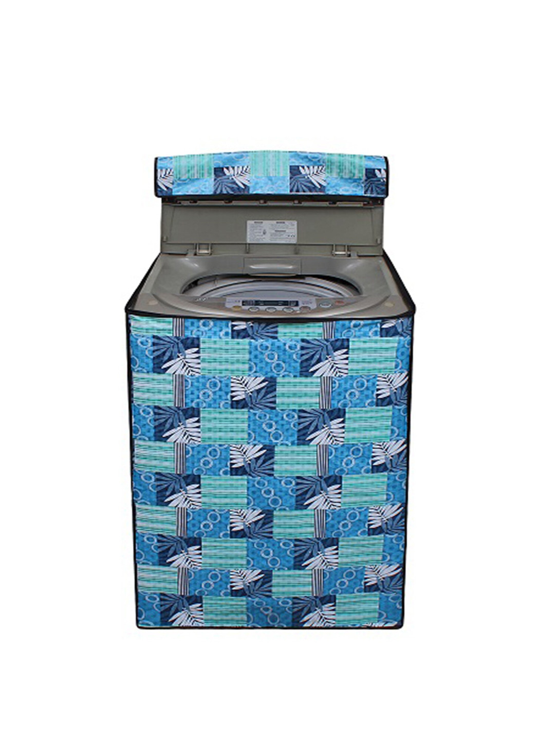 DREAM CARE Blue Printed Automatic Washing Machine Cover