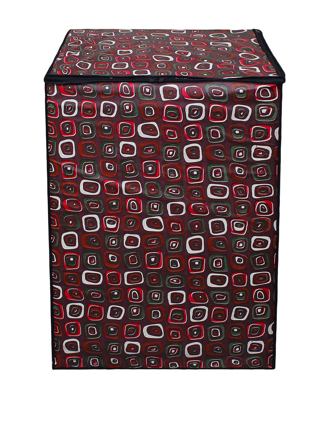 DREAM CARE Brown & White Printed Automatic Washing Machine Cover