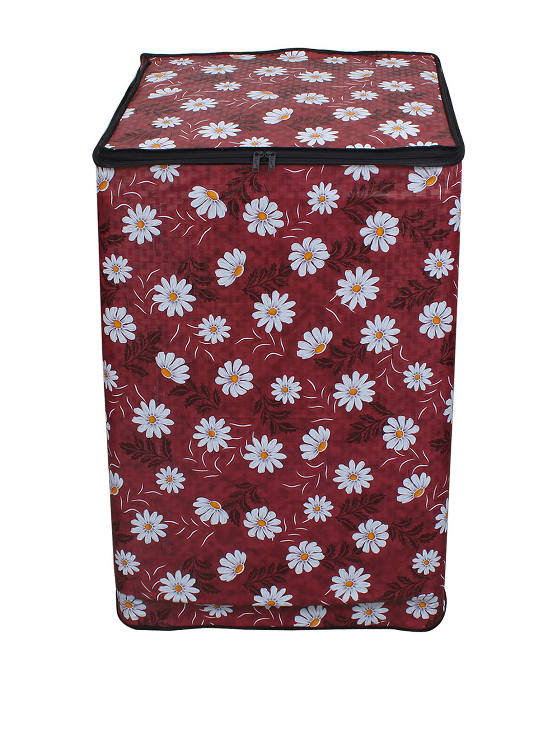 DREAM CARE Red & White Printed PVC Top Load Fully Automatic Washing Machine Cover