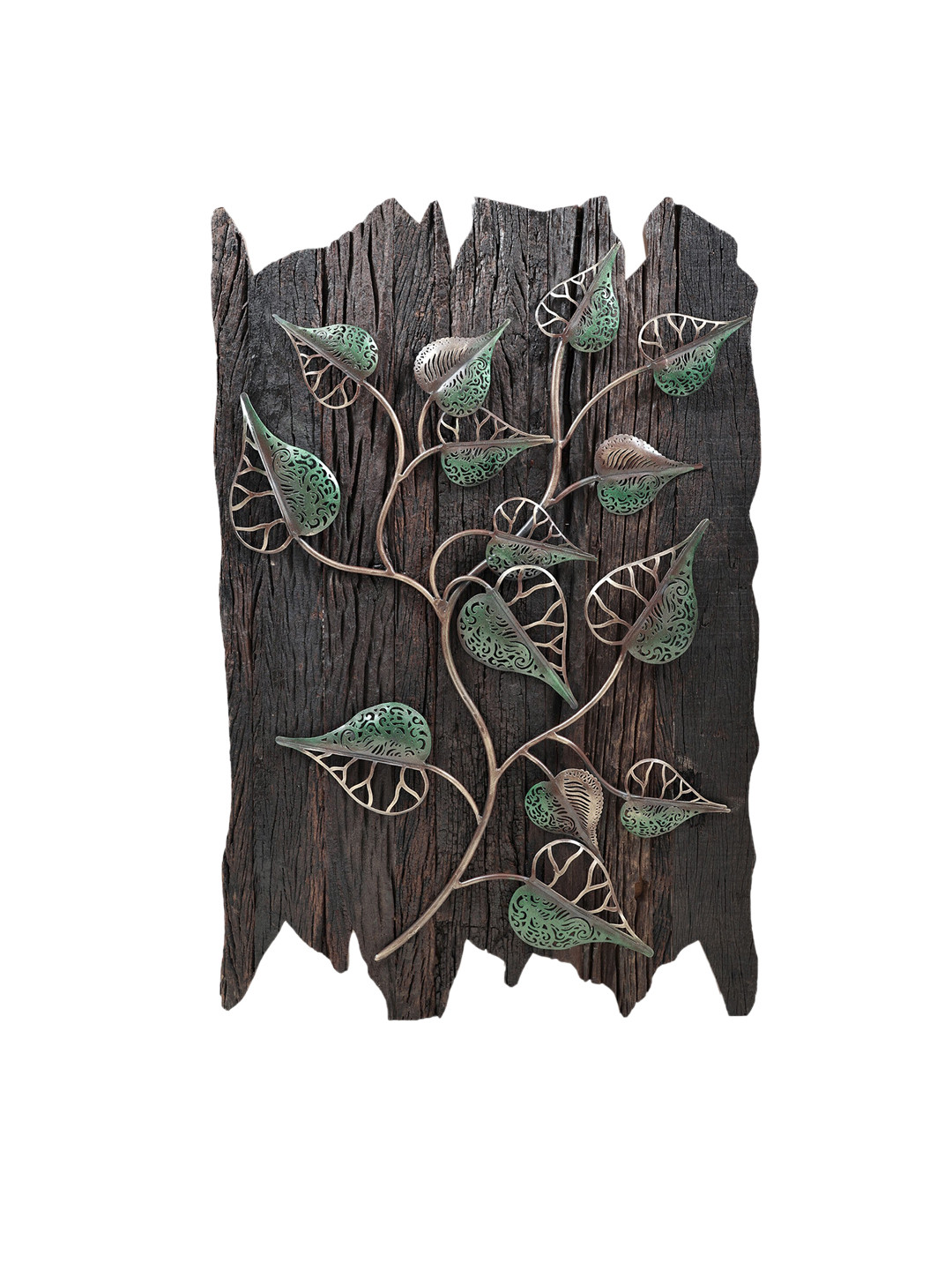 Exotic India Decorative Plant Wood Floral Matte Hall Wall Hangings-30In