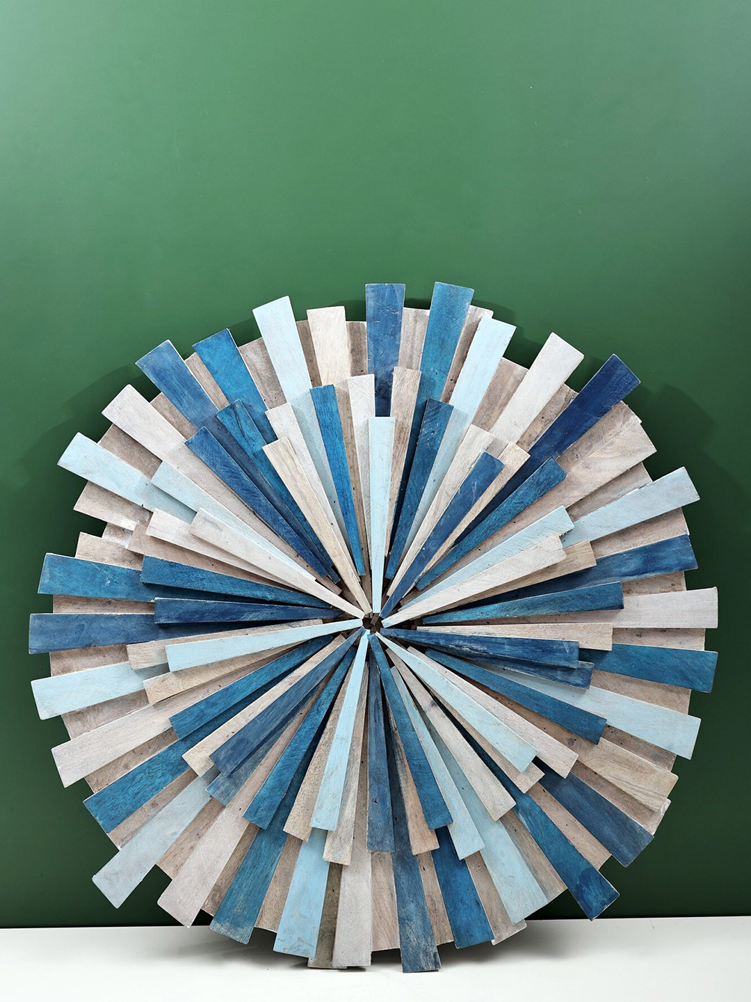 Exotic India Colorful Wooden Matte Hall Wall Hangings-24In