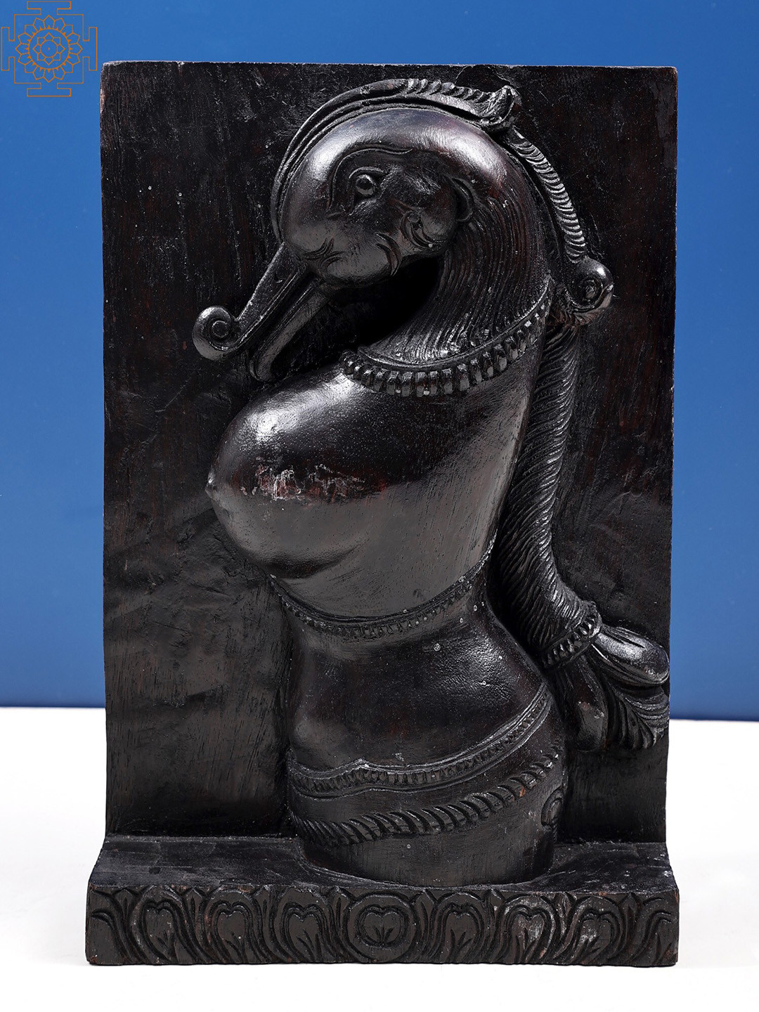 Exotic India Composite Figure Wall Hanging Wood Glossy Pooja Room Spiritual Wall Decor-8In