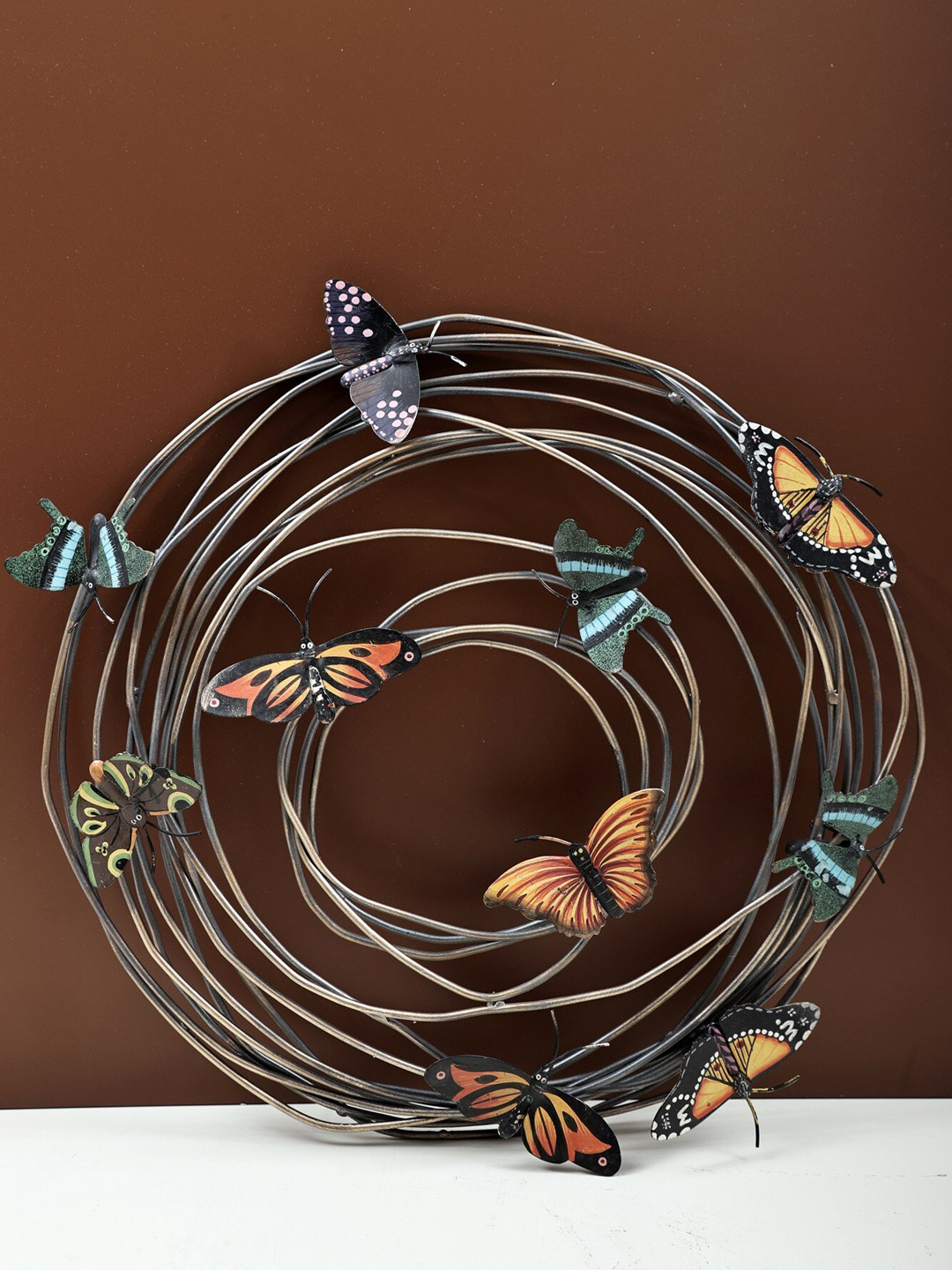 Exotic India Butterfly Metal Matte Hall Wall Hangings-16In