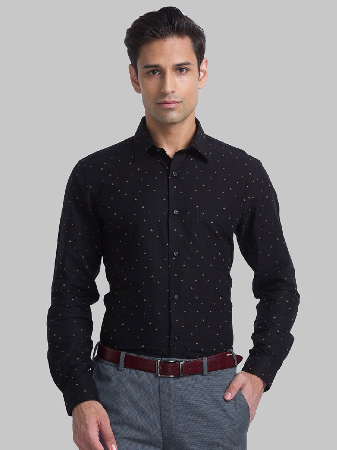 Raymond Men Black Printed Casual Shirt