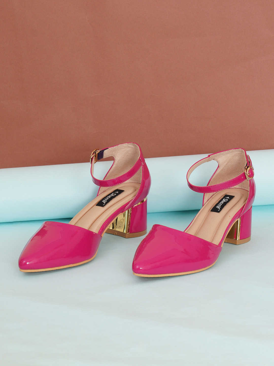 Sherrif Shoes Purple Party Block Pumps with Bows