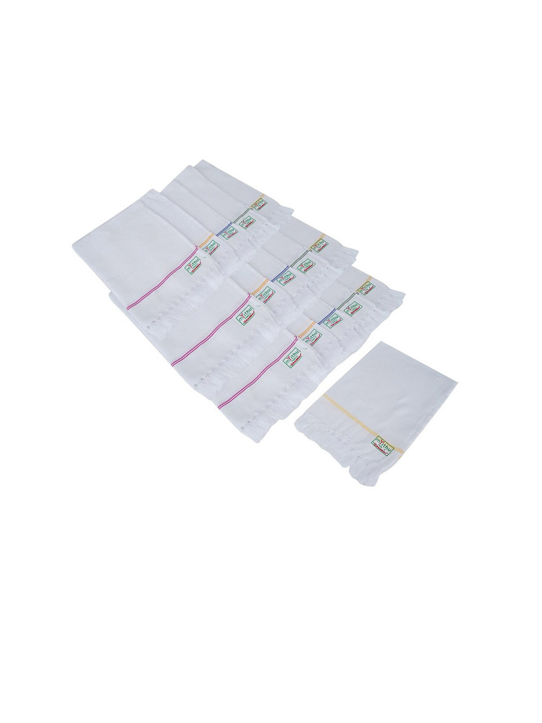 Ramraj Pack of 16 Pure cotton Solid White 110 GSM Hand Towels