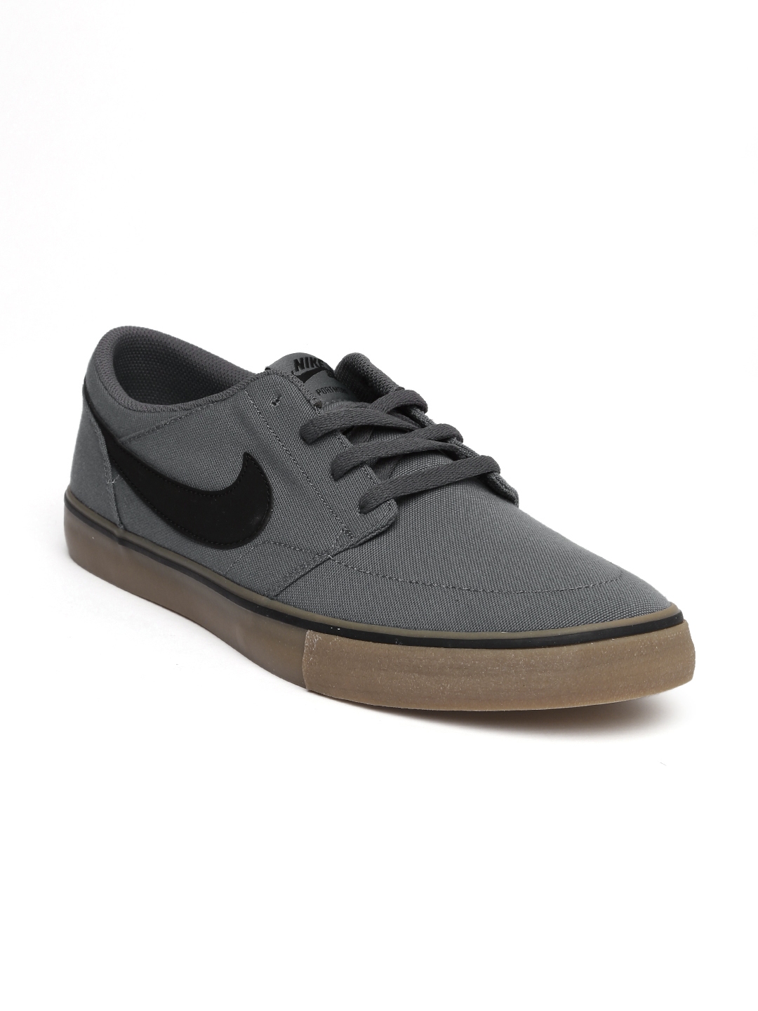Nike sb portmore ii dark grey & gum canvas skate shoes discount