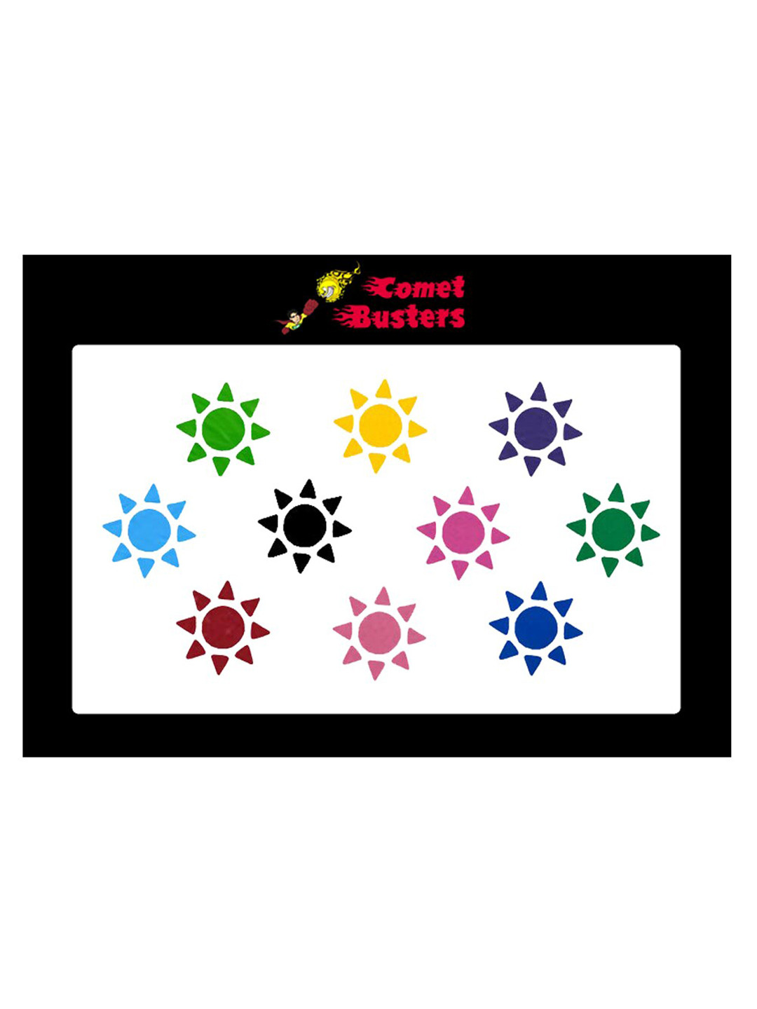 Comet Busters Blue Yellow & Red Set Of 10 Bindi Sindoor