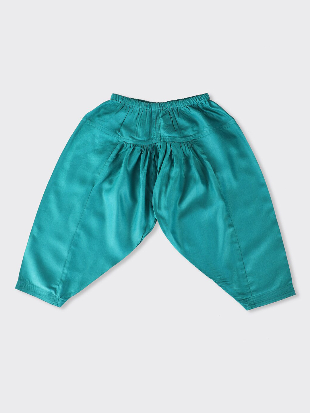 Fabindia Girls Green And Red Ethnic Motifs Printed Kurta with Dhoti Pants