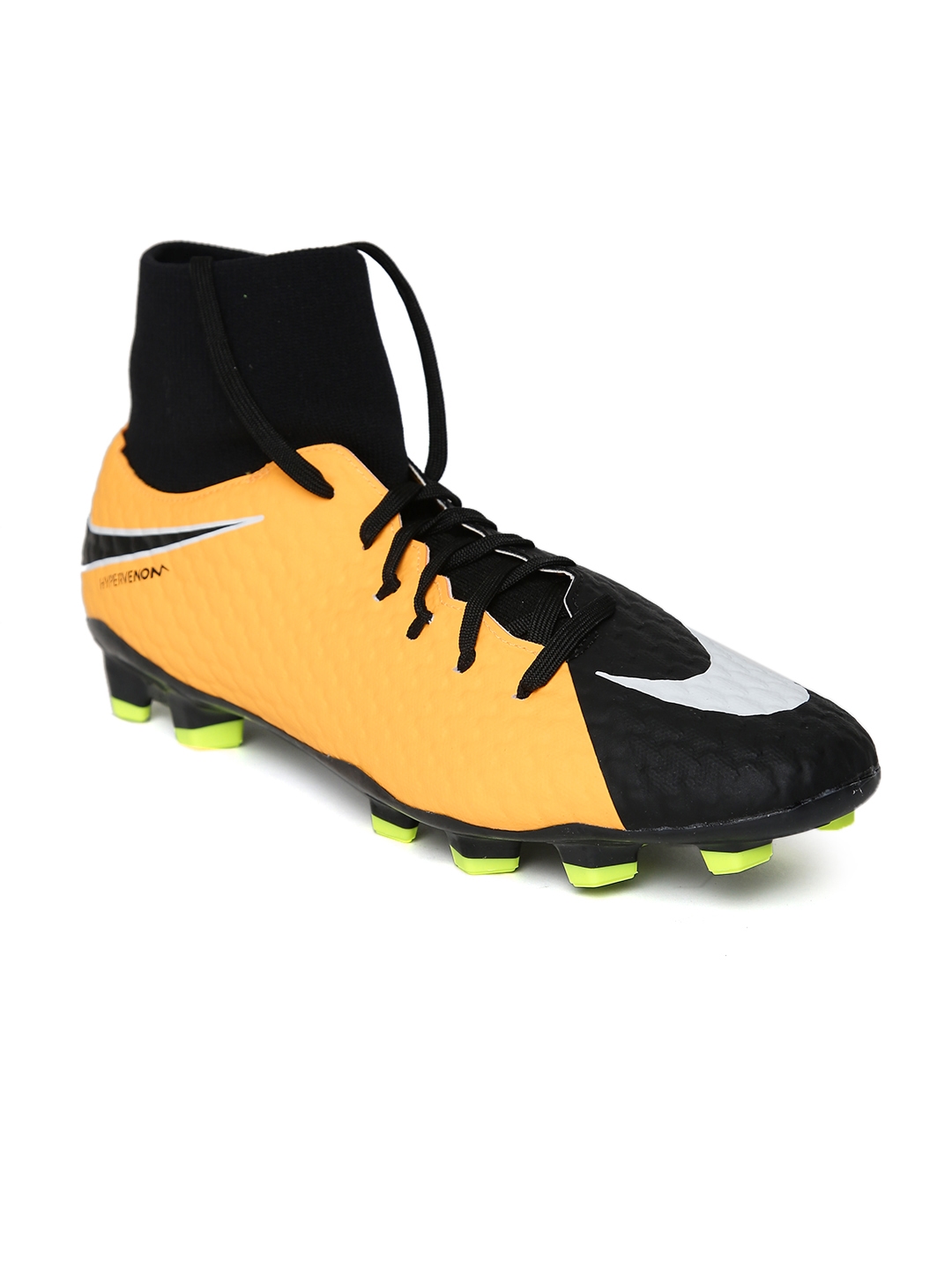 Buy Nike Men Black & Yellow Hypervenom Phelon 3 DF FG High Top Football Shoes - Sports Shoes for Men |