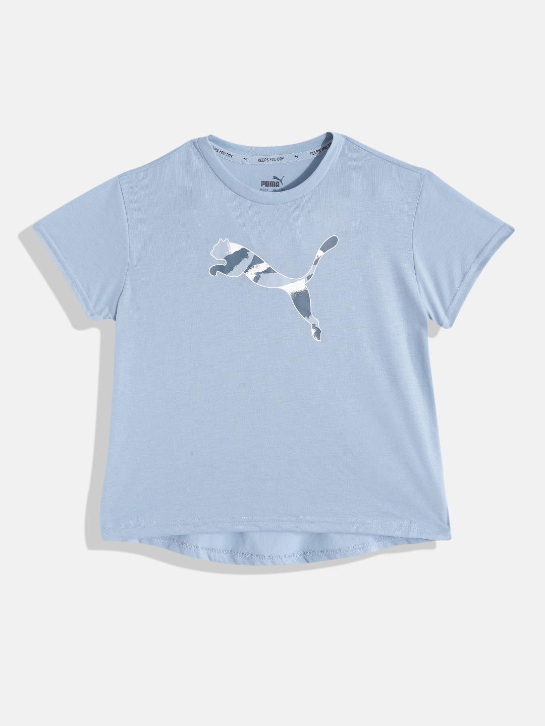 Puma Girls Brand Logo Print Round Neck  Relaxed Fit T-shirt