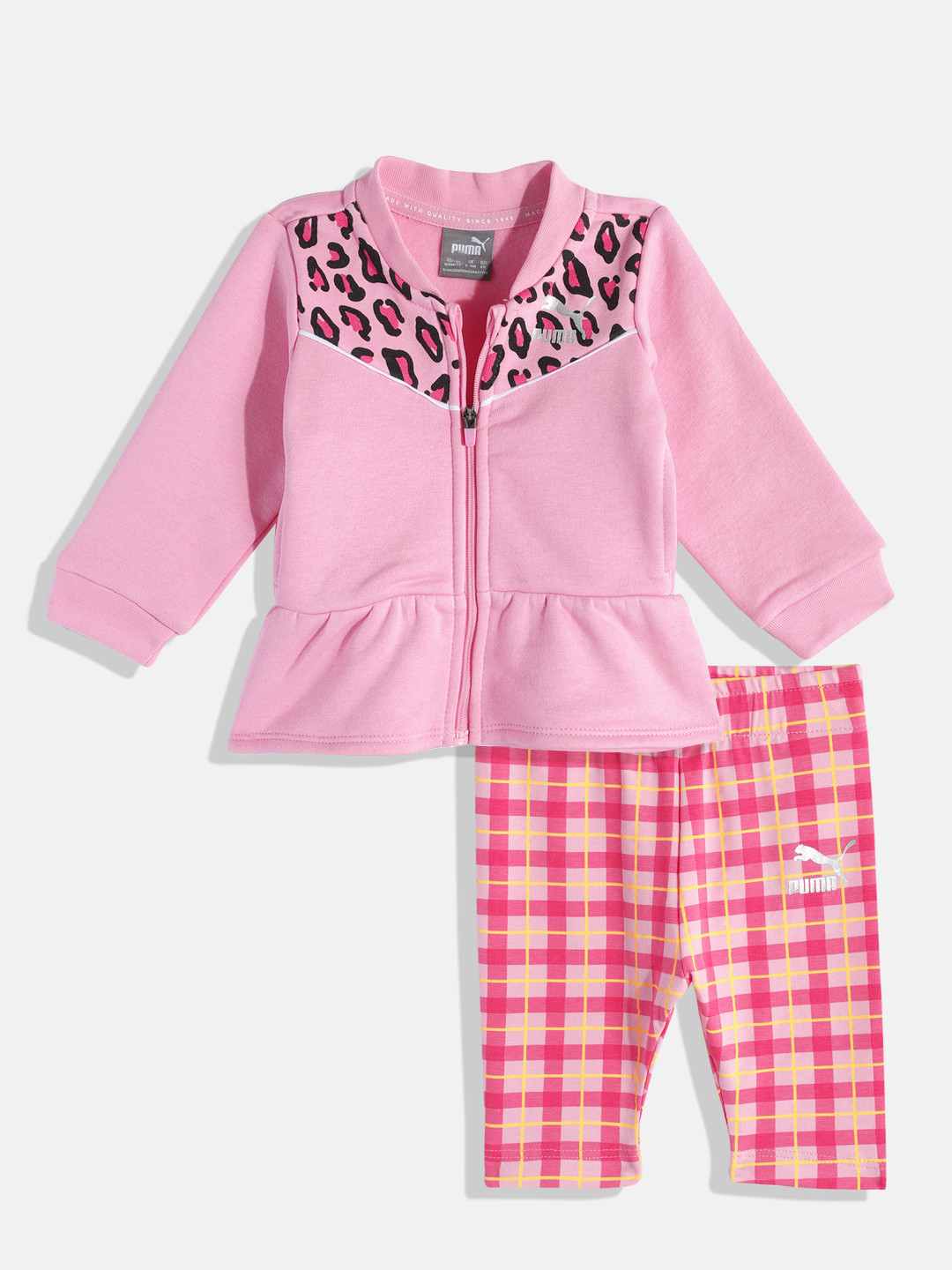 Puma Unisex Kids Pink Printed Top with Trousers
