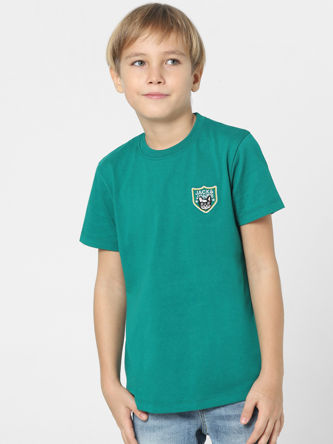Jack & Jones Junior Boys Green Slim Fit T-shirt