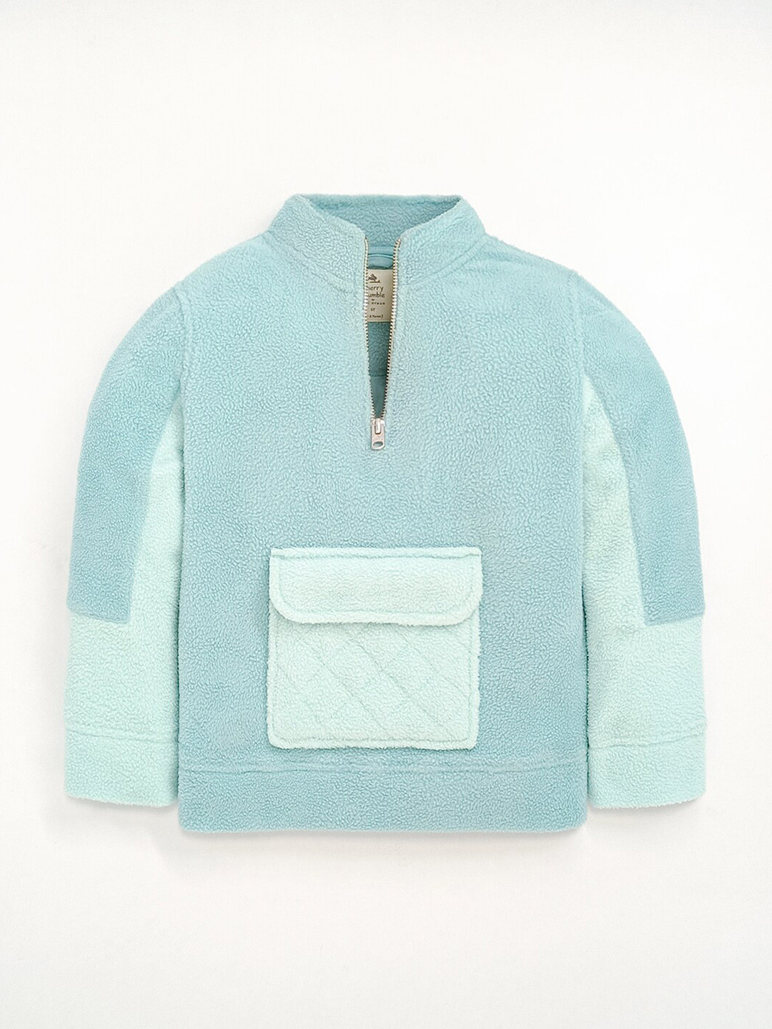 Cherry Crumble Boys Blue Mock Collar Sweatshirt