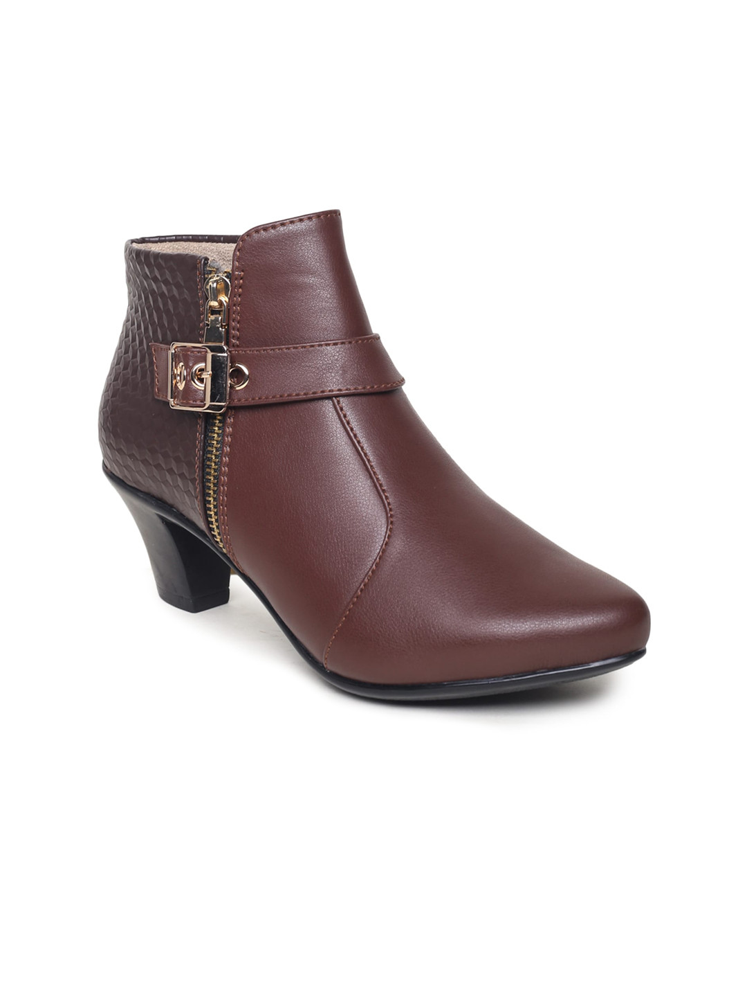 VALIOSAA Women Brown Textured Boots