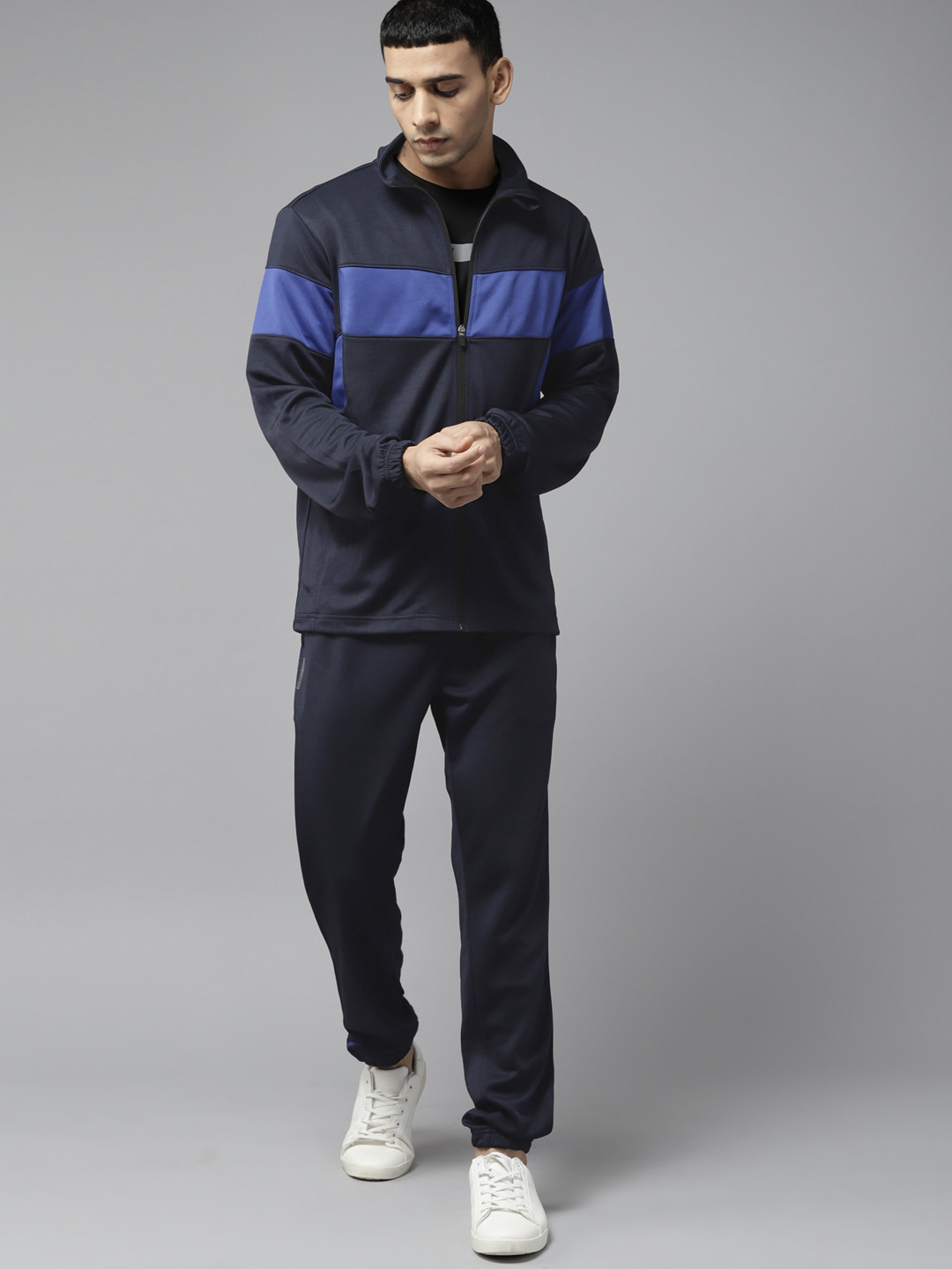 PROWL by Tiger Shroff Men Black & Blue Striped Tracksuit