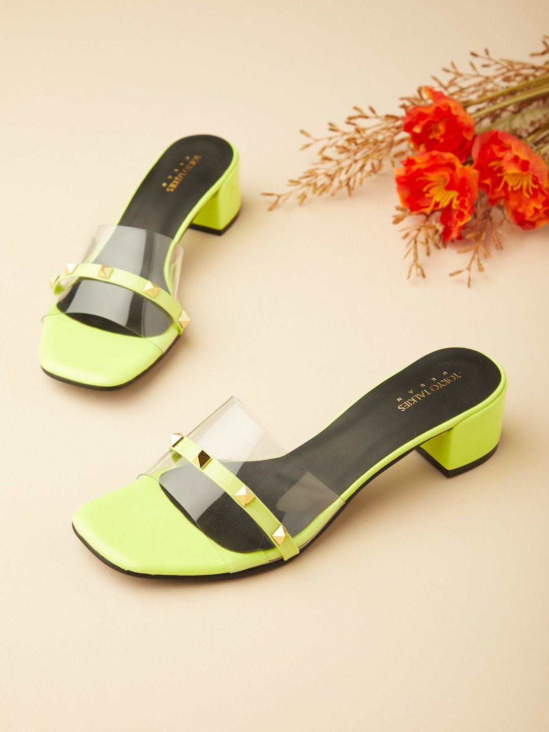 Tokyo Talkies Yellow Party Block Heels