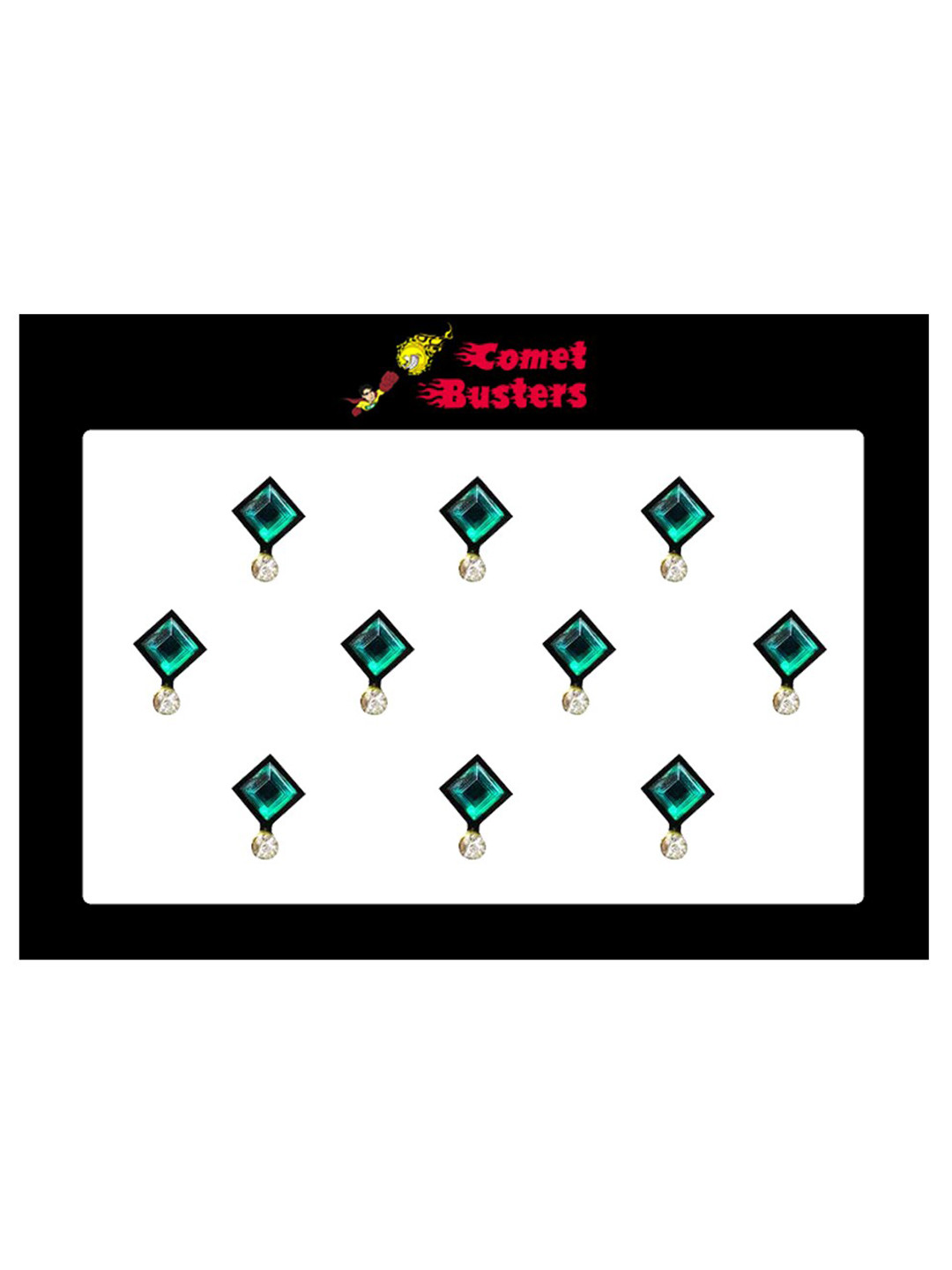 Comet Busters Green Set Of 10 Bindi