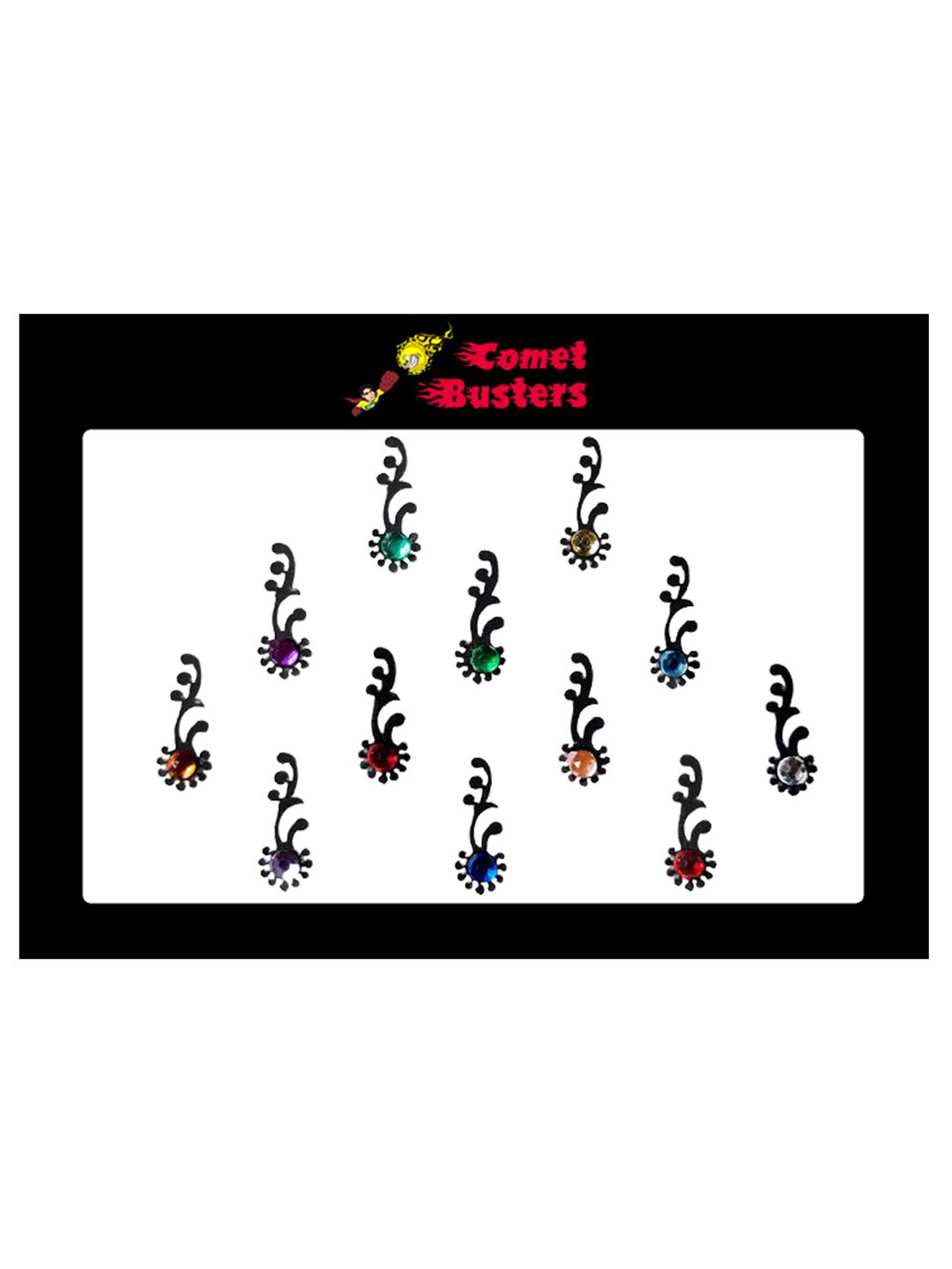 Comet Busters Red Blue & Yellow Set Of 12 Bindi