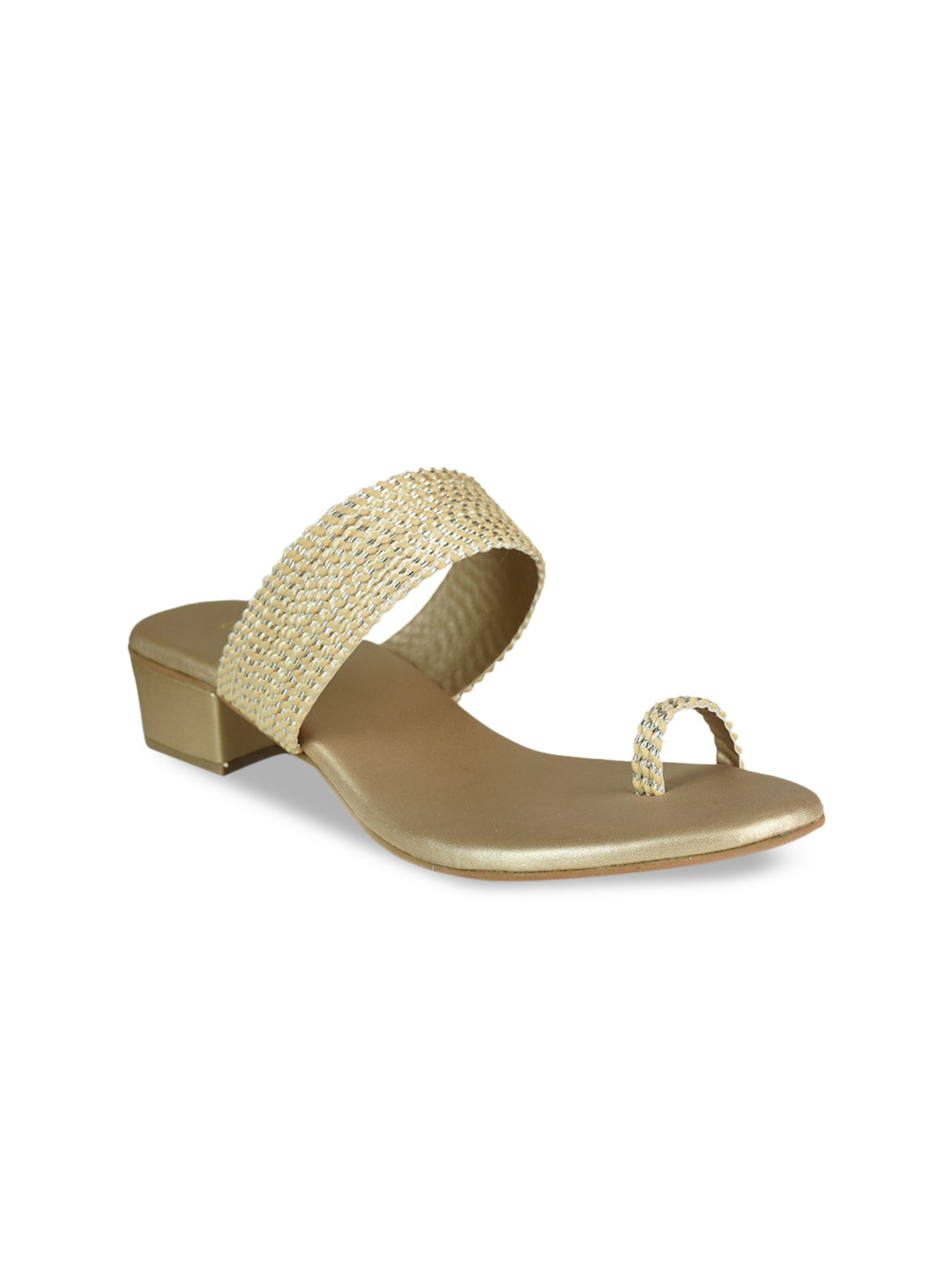 Ajanta Gold-Toned Casual Block Heels