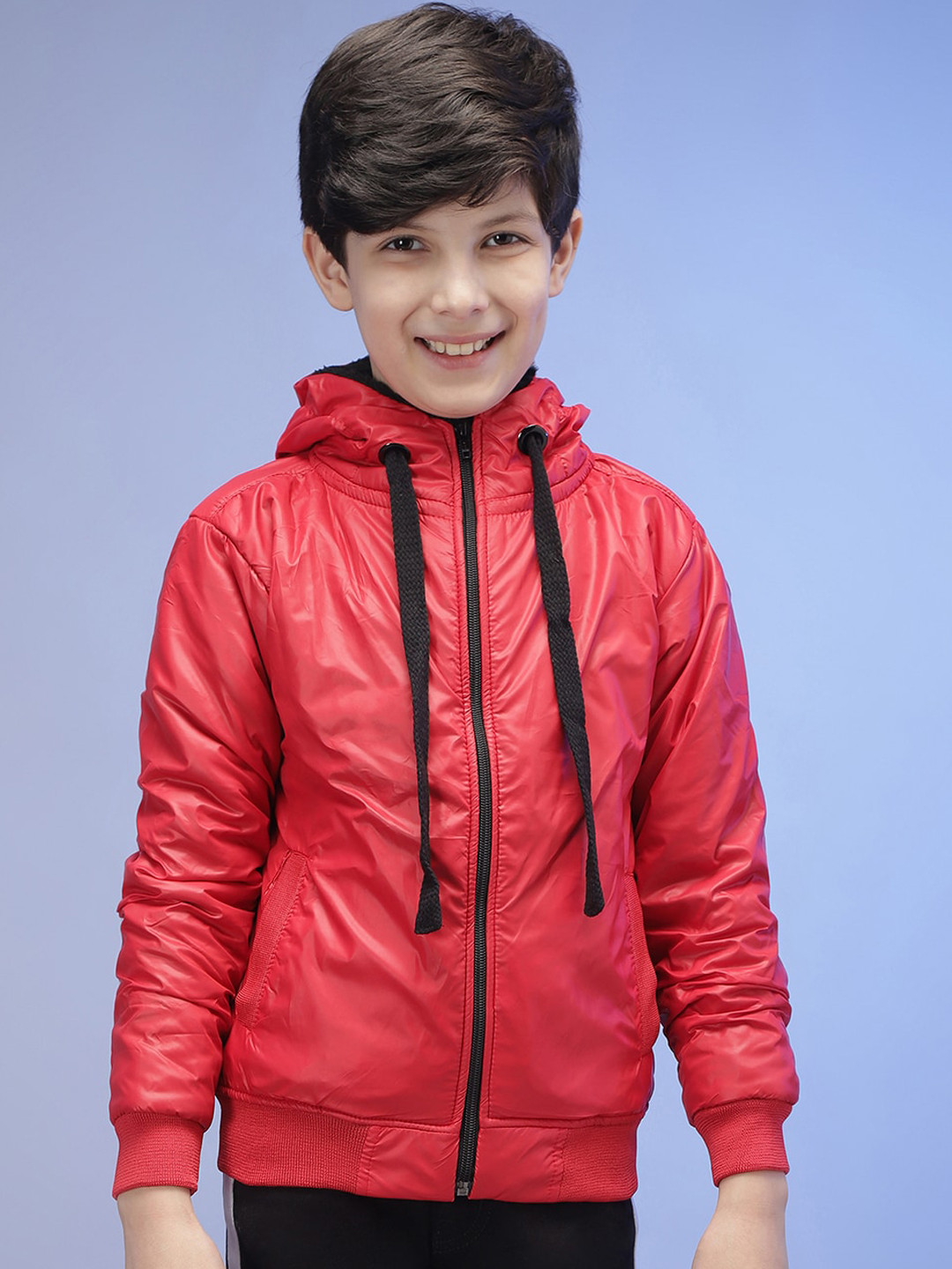 Instafab Boys Red Insulator Outdoor Bomber Jacket