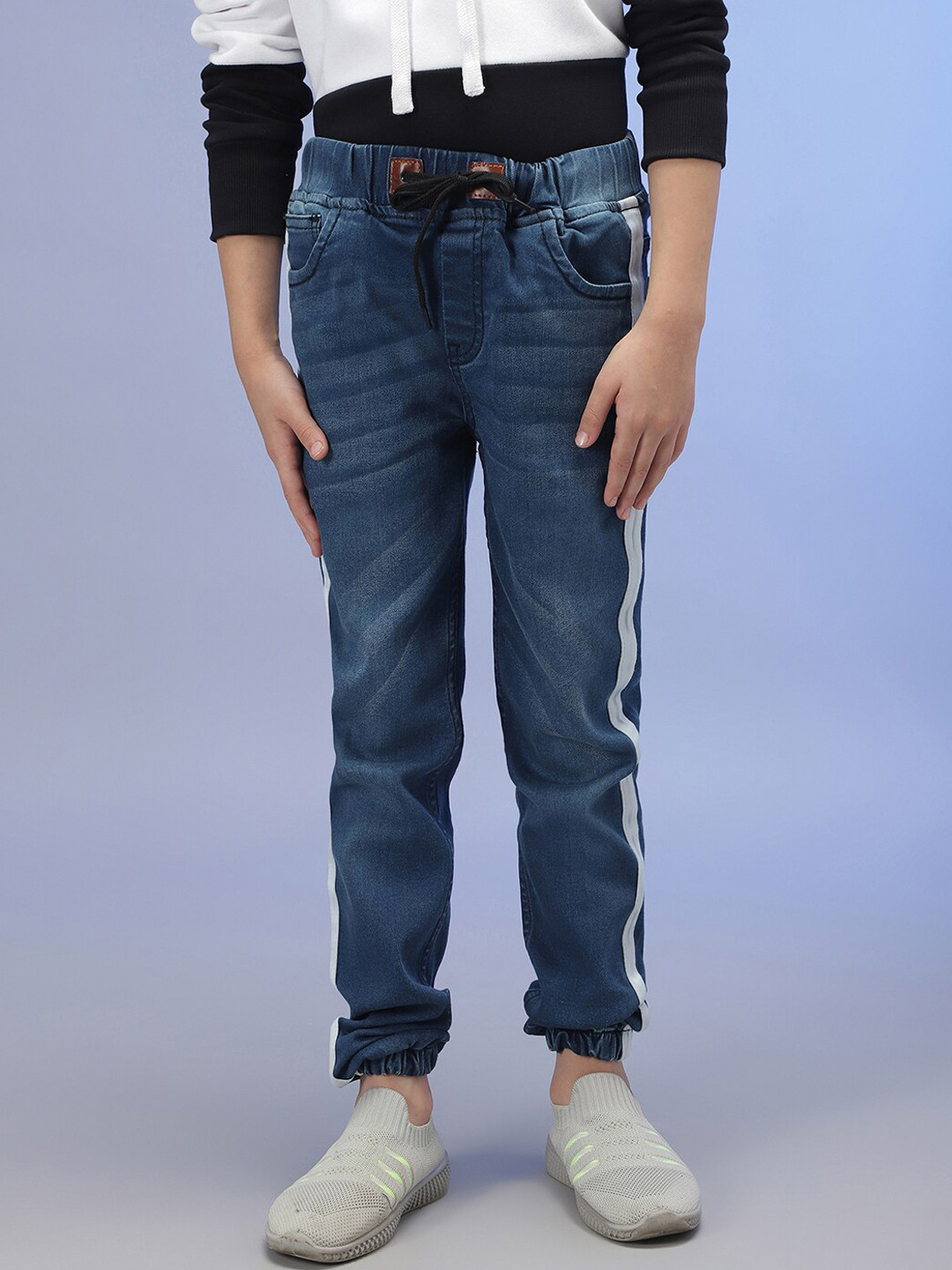Instafab Boys Blue Classic Jogger Light Fade Stretchable Jeans