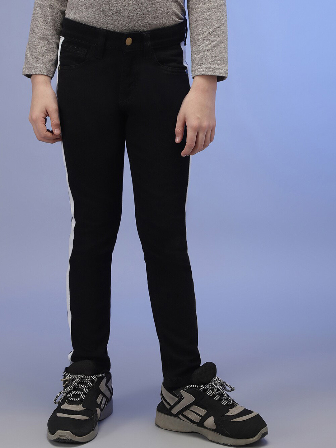 Instafab Boys Black Classic Slim Fit Stretchable Jeans