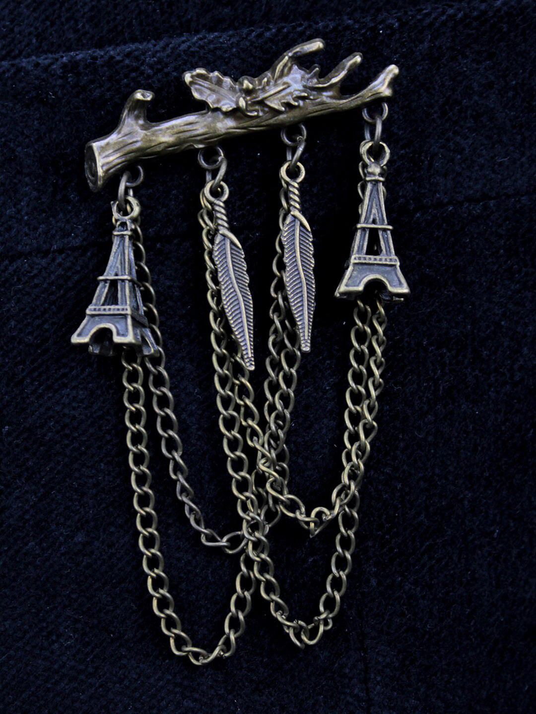 Kavove Bronze The Eiffel Tower Design Brass Brooch