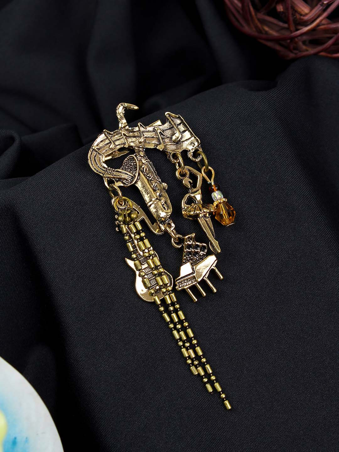 Kavove  Gold-Toned The Musical Saphire Brooch