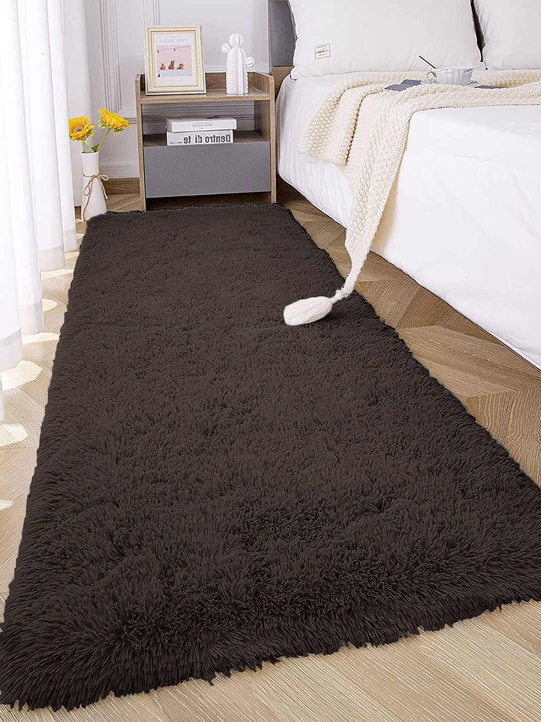 LUXEHOME INTERNATIONAL Brown Solid 2000 GSM Runners