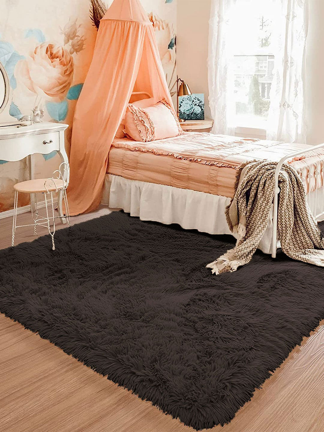 LUXEHOME INTERNATIONAL Brown Solid 2000 GSM Anti Skid Carpets