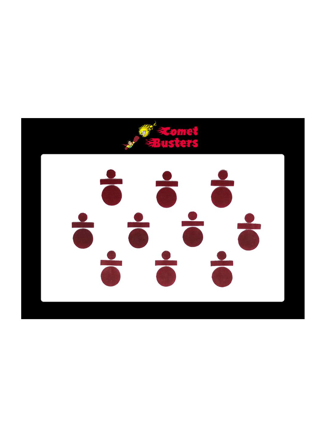 Comet Busters Maroon Bindis - 10 Pcs