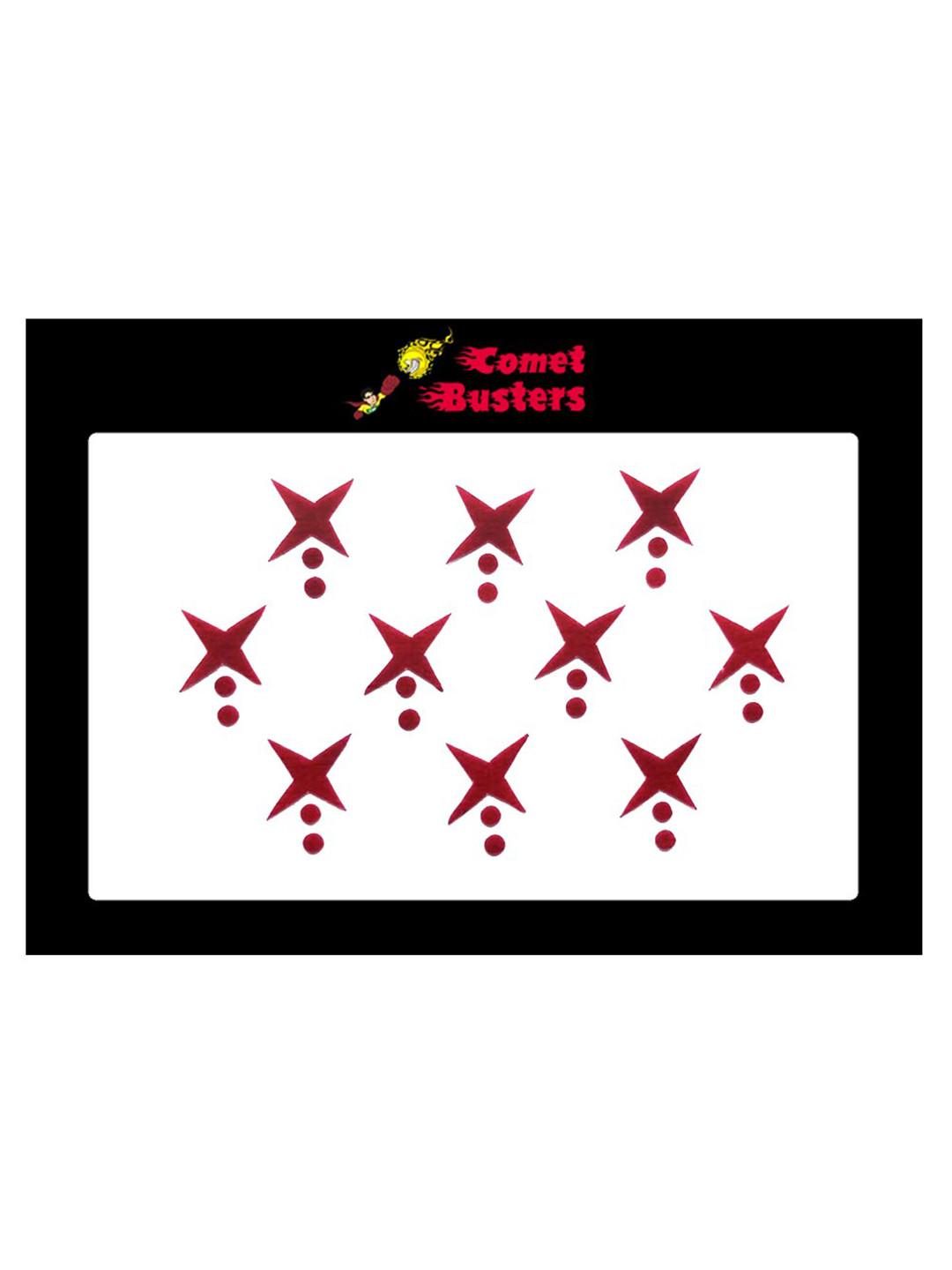 Comet Busters 10 Pcs Maroon Star Shaped Solid Bindi
