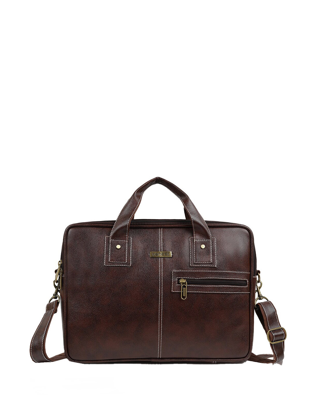 Veneer Unisex Brown Printed Laptop Bag