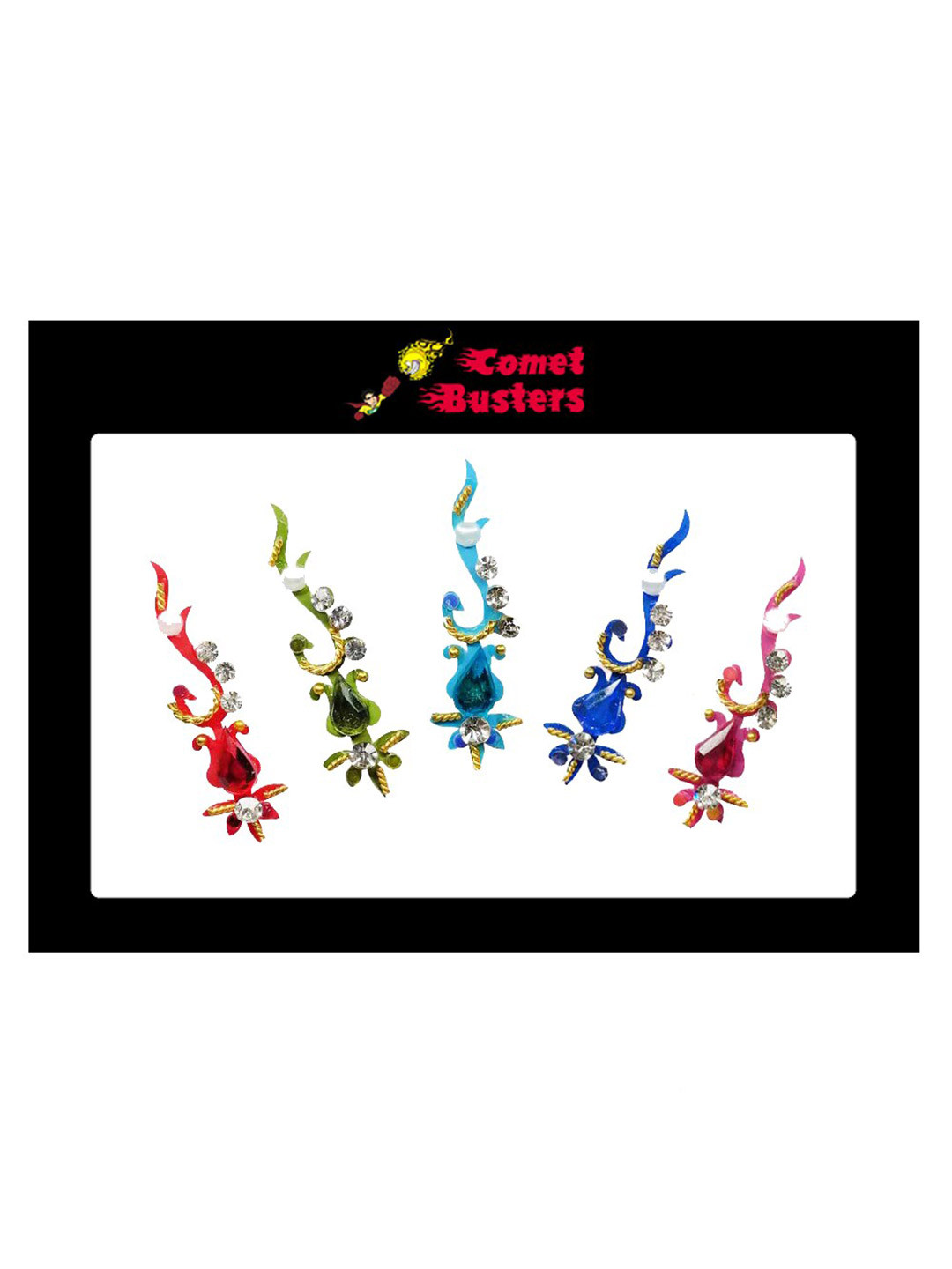 Comet Busters Red Blue & Green Set Of 5 Bindi