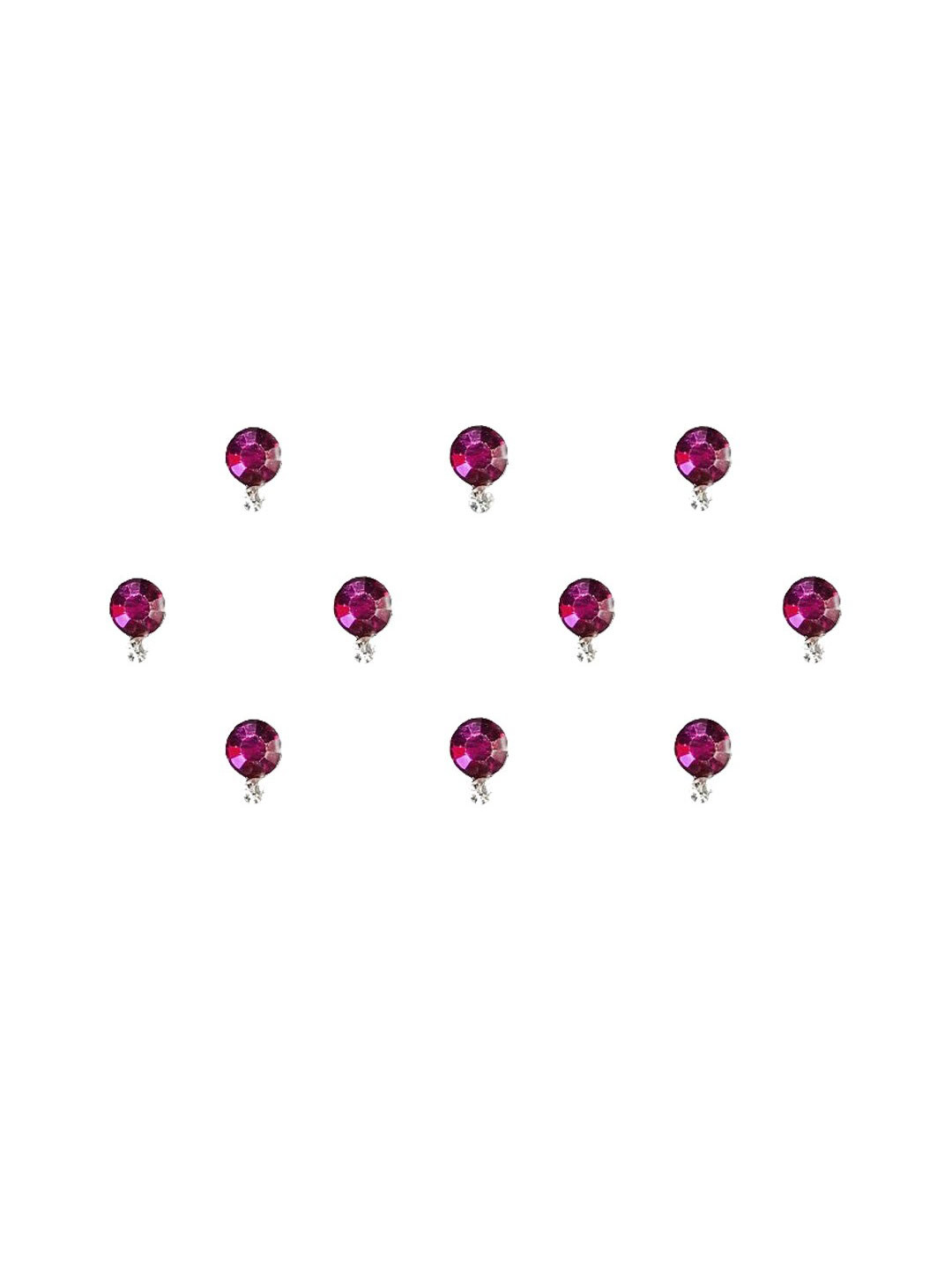 Comet Busters Set Of 10 Stone-Studded Bindi - Pink