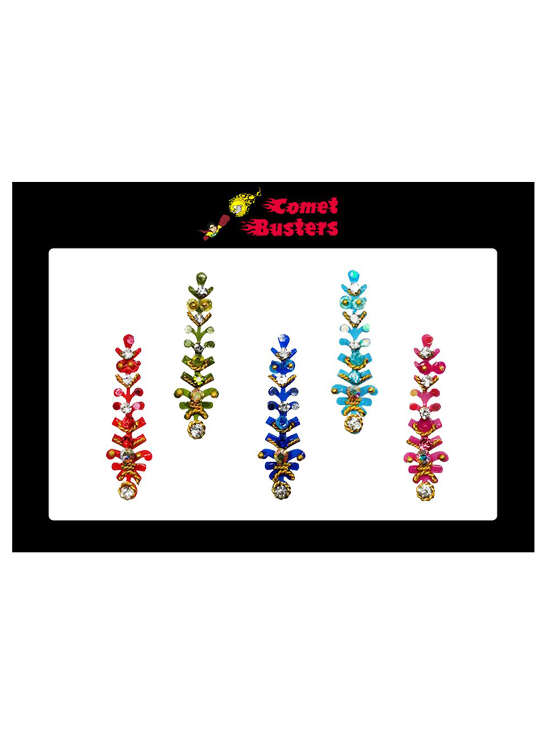 Comet Busters 4 Pcs Multicoloured Stone Studded Bindi
