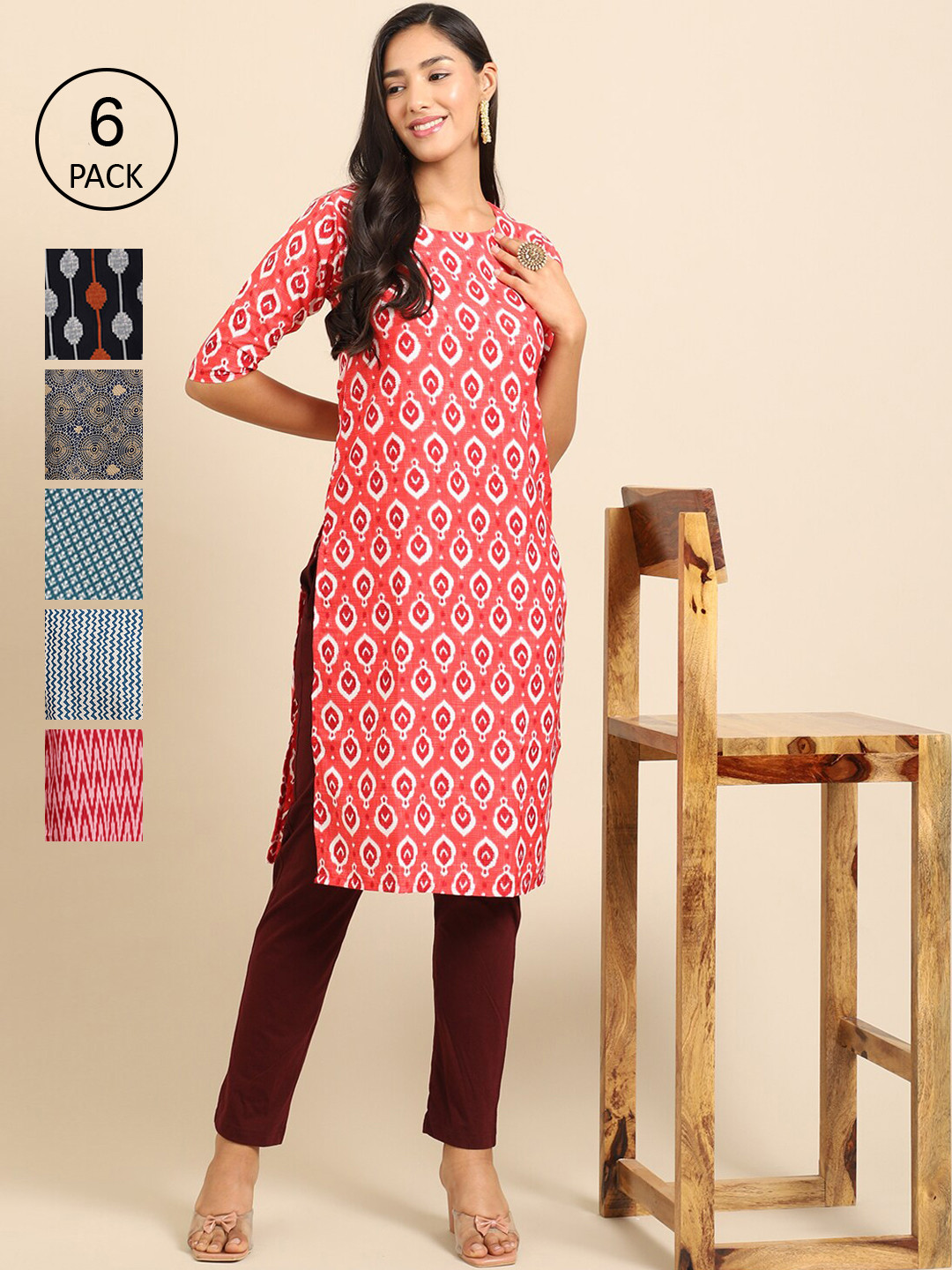 7Threads Women Multicoloured Summer Sheers Crepe Kurta