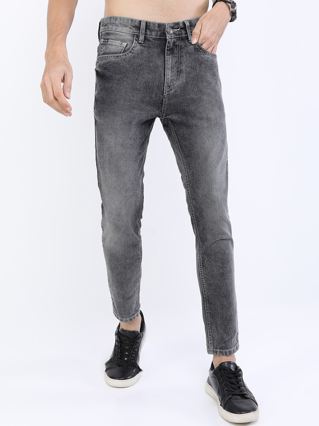 HIGHLANDER Men Grey Heavy Fade Stretchable Jeans