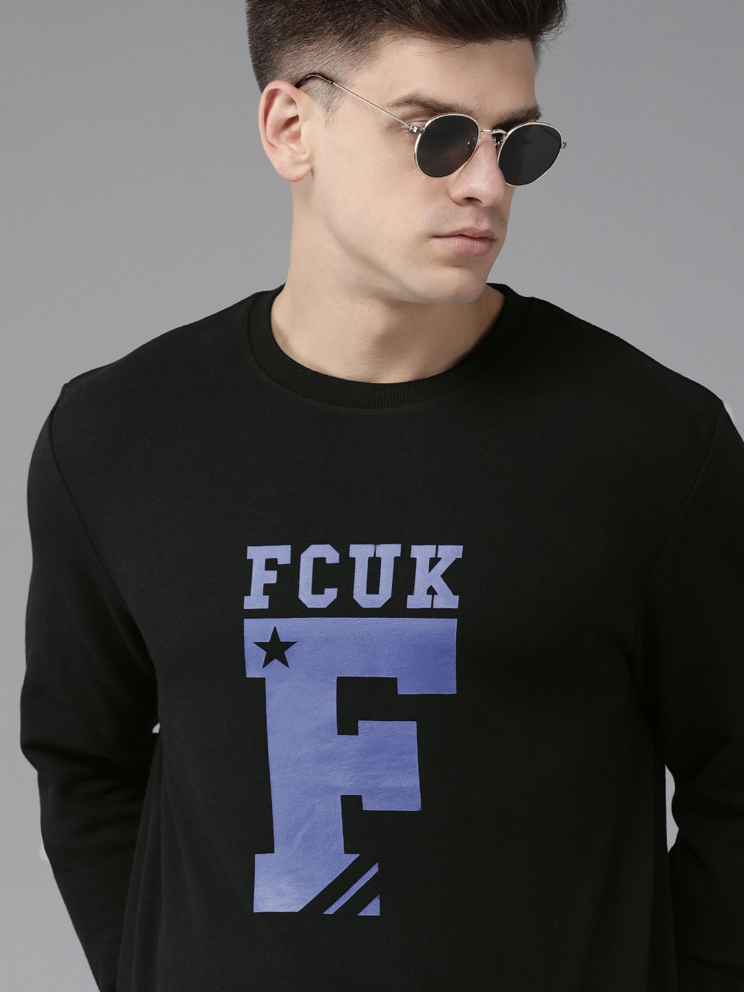 French Connection Men Black Brand Logo Printed Sweatshirt