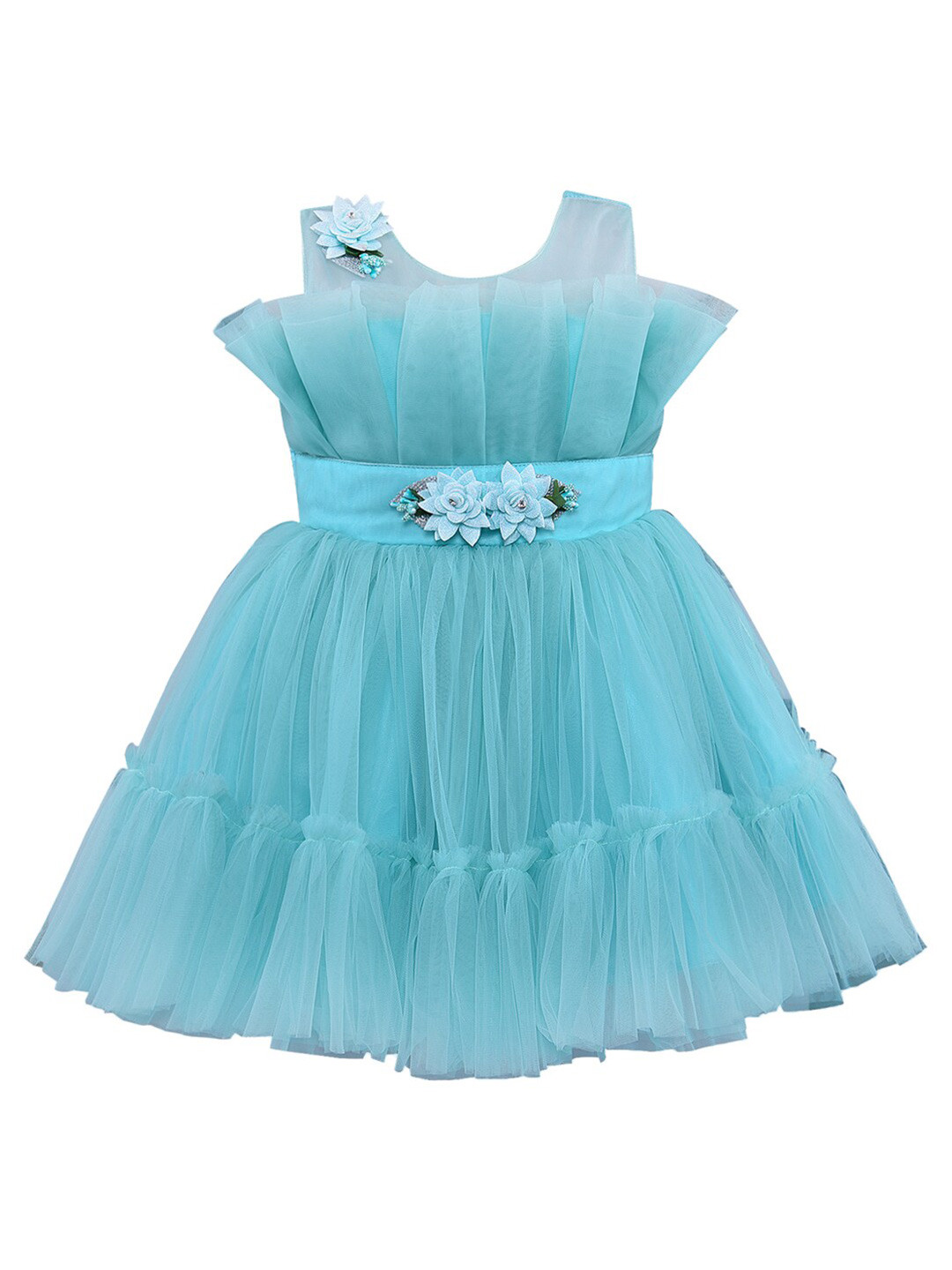 Wish Karo Sea Green Net Dress