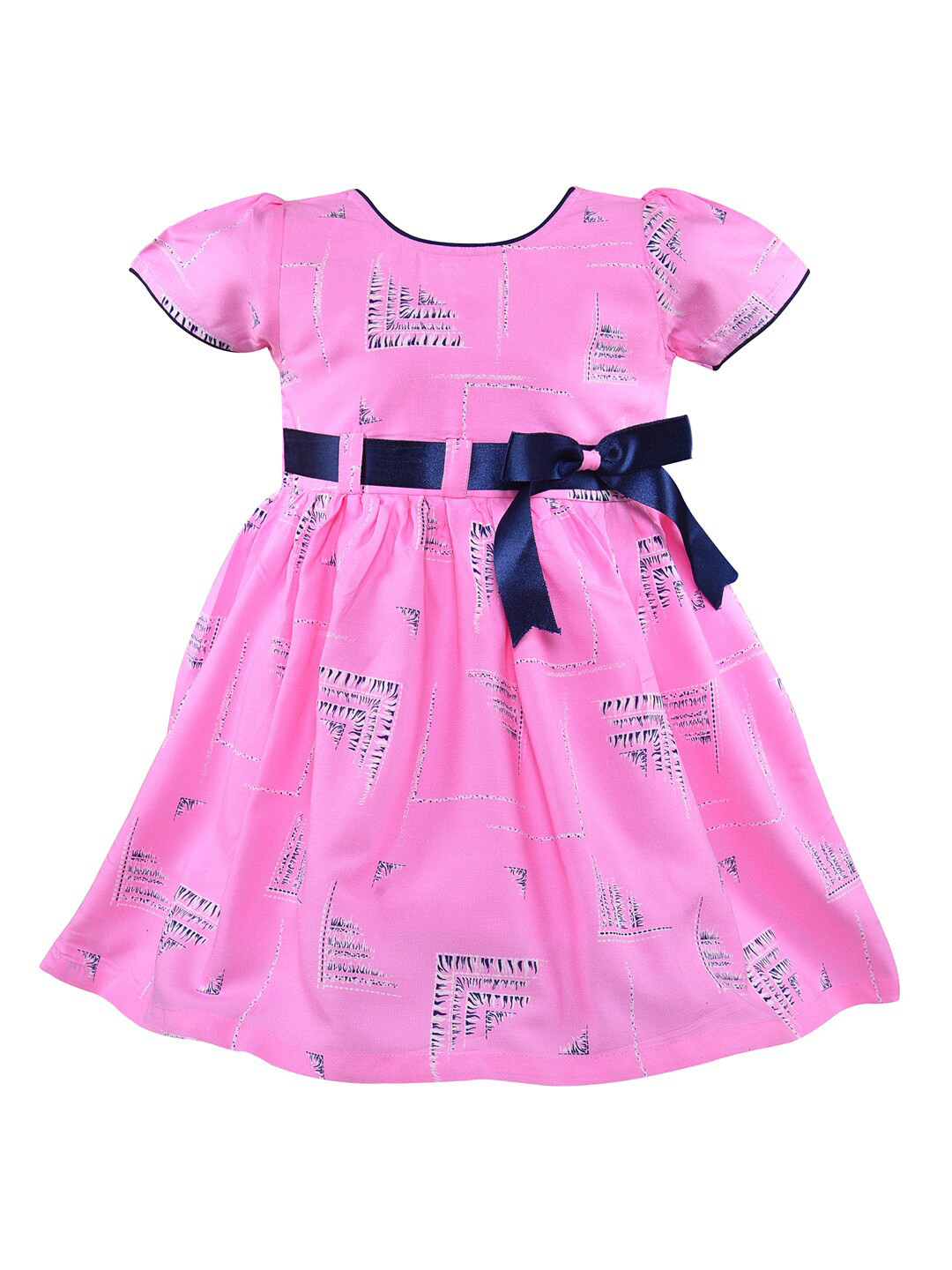 Wish Karo Pink Satin Dress with Bow