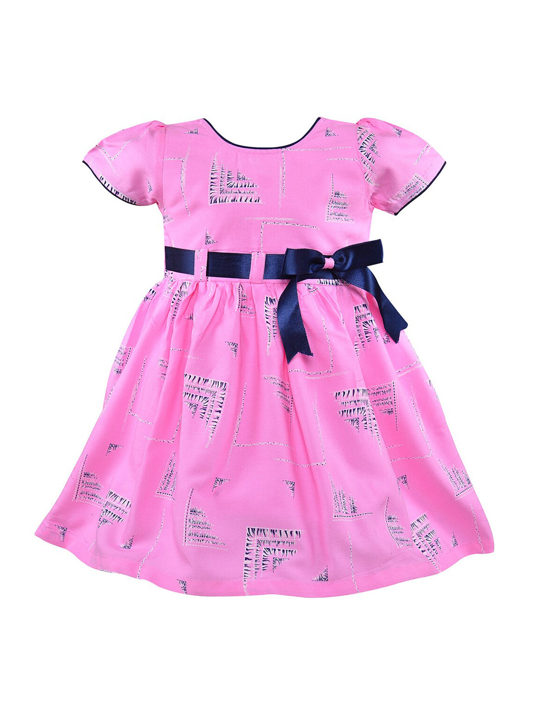 Wish Karo Pink Satin Dress with Bow