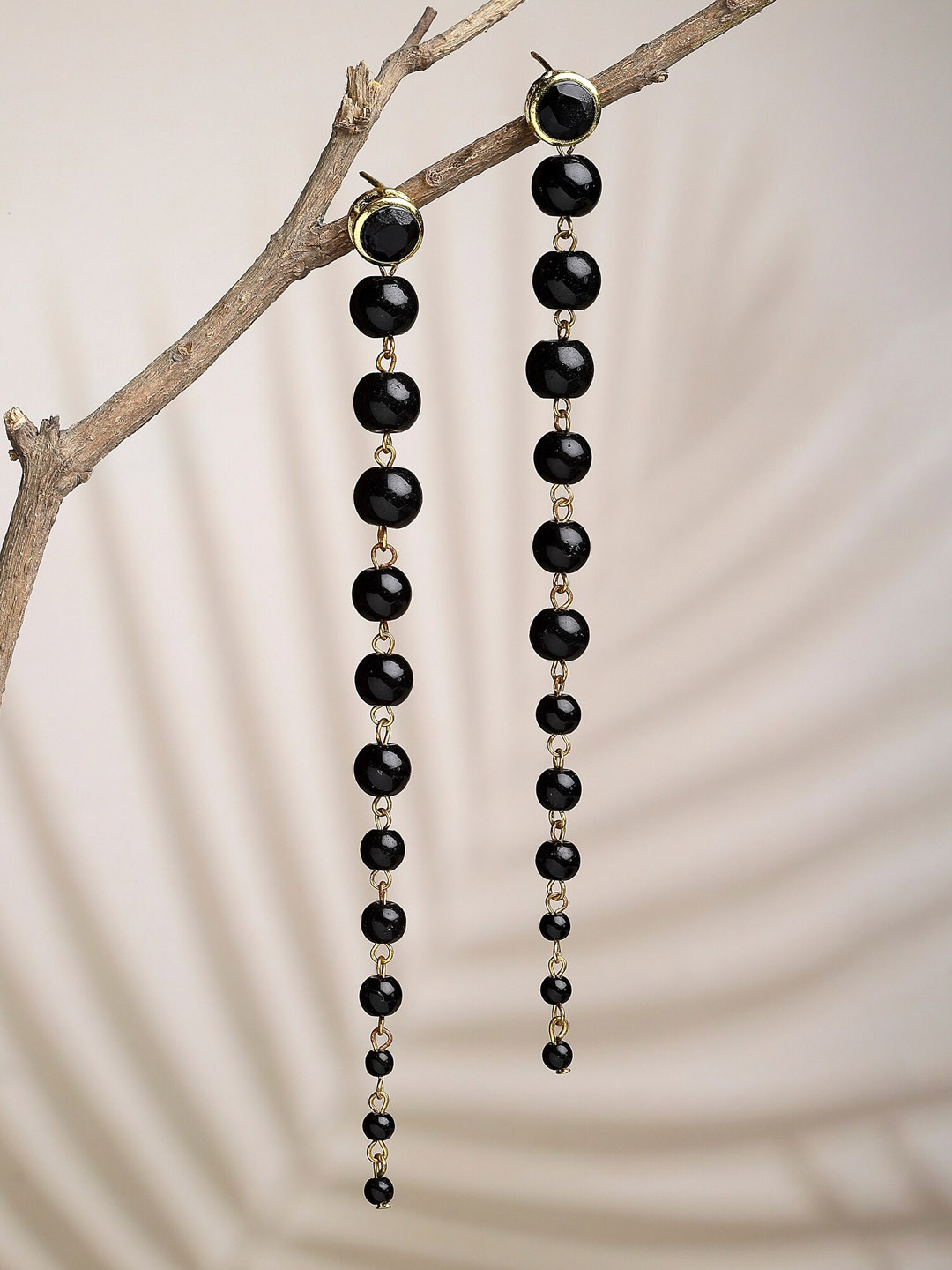 KARATCART Black Classic Drop Earrings